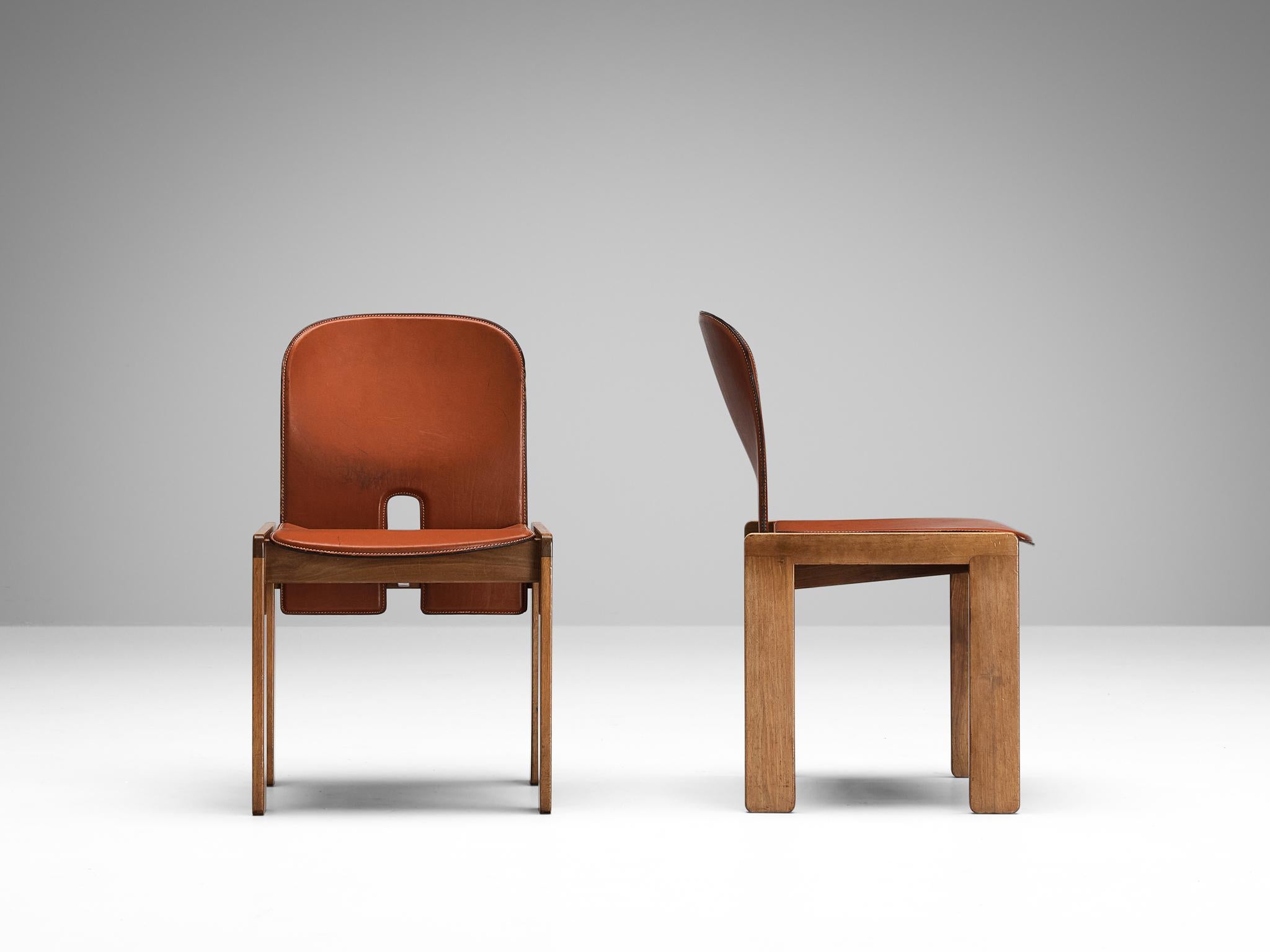 Afra & Tobia Scarpa Set of Ten '121' Dining Chairs in Leather 5