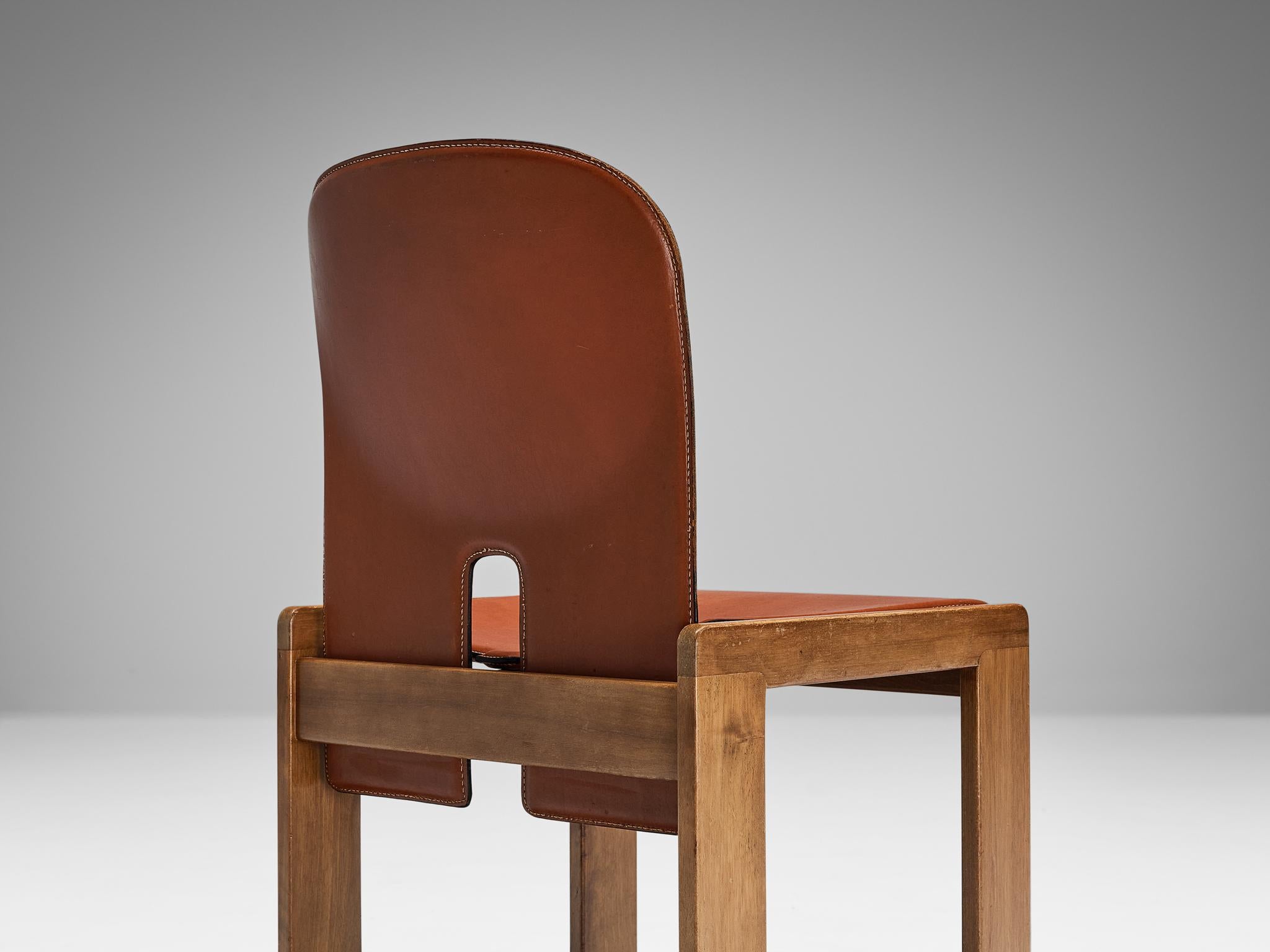 Afra & Tobia Scarpa Set of Ten '121' Dining Chairs in Leather In Good Condition In Waalwijk, NL