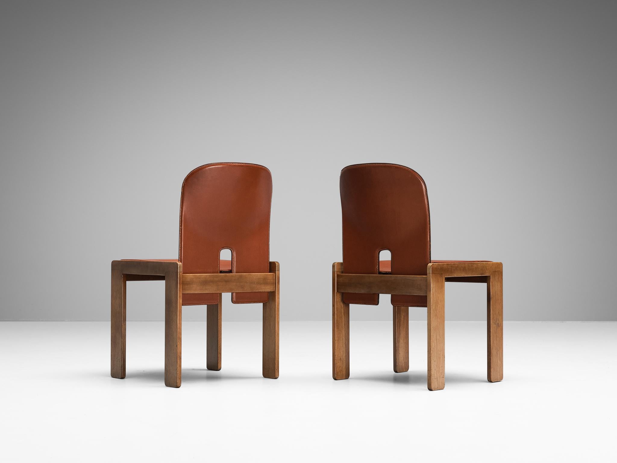 Afra & Tobia Scarpa Set of Ten '121' Dining Chairs in Leather 1