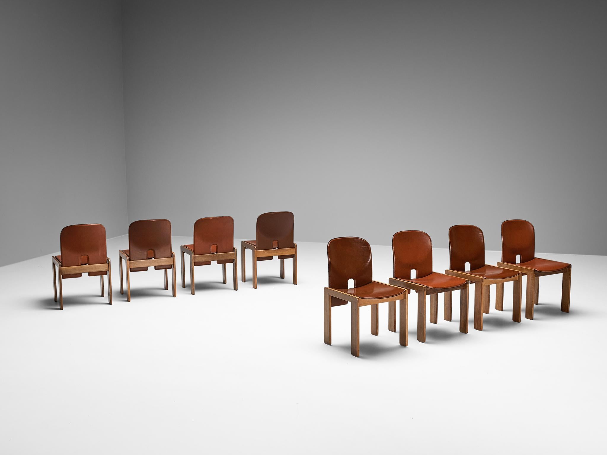 Afra & Tobia Scarpa Set of Ten '121' Dining Chairs in Leather 2