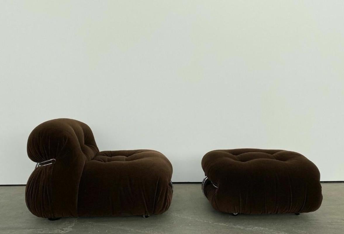 Afra & Tobia Scarpa Set with Sofa Armchairs and Ottoman Soriana for Cassina In Good Condition In Montecatini Terme, IT