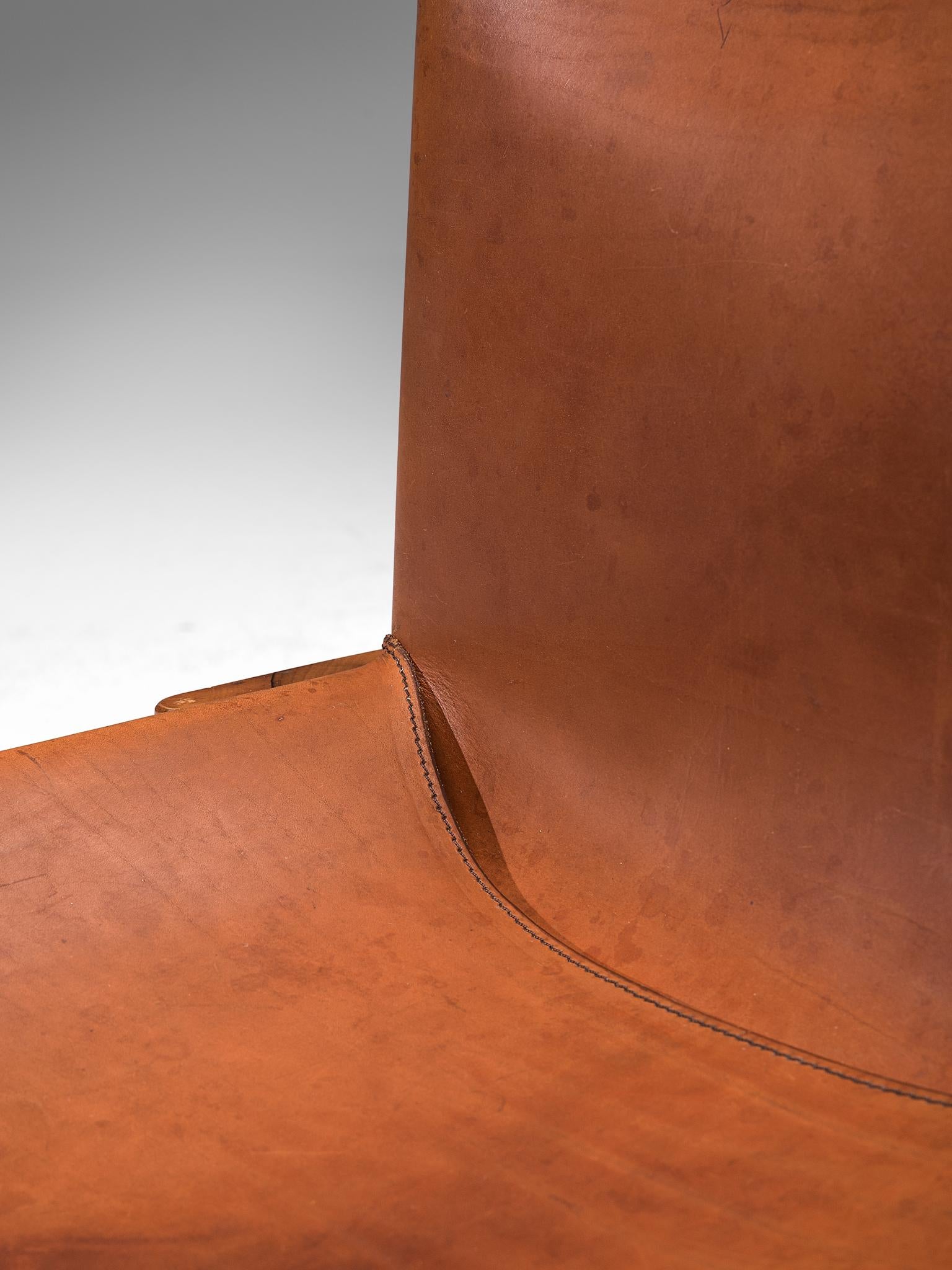 Afra & Tobia Scarpa Six Monk Chairs in Cognac Leather 2