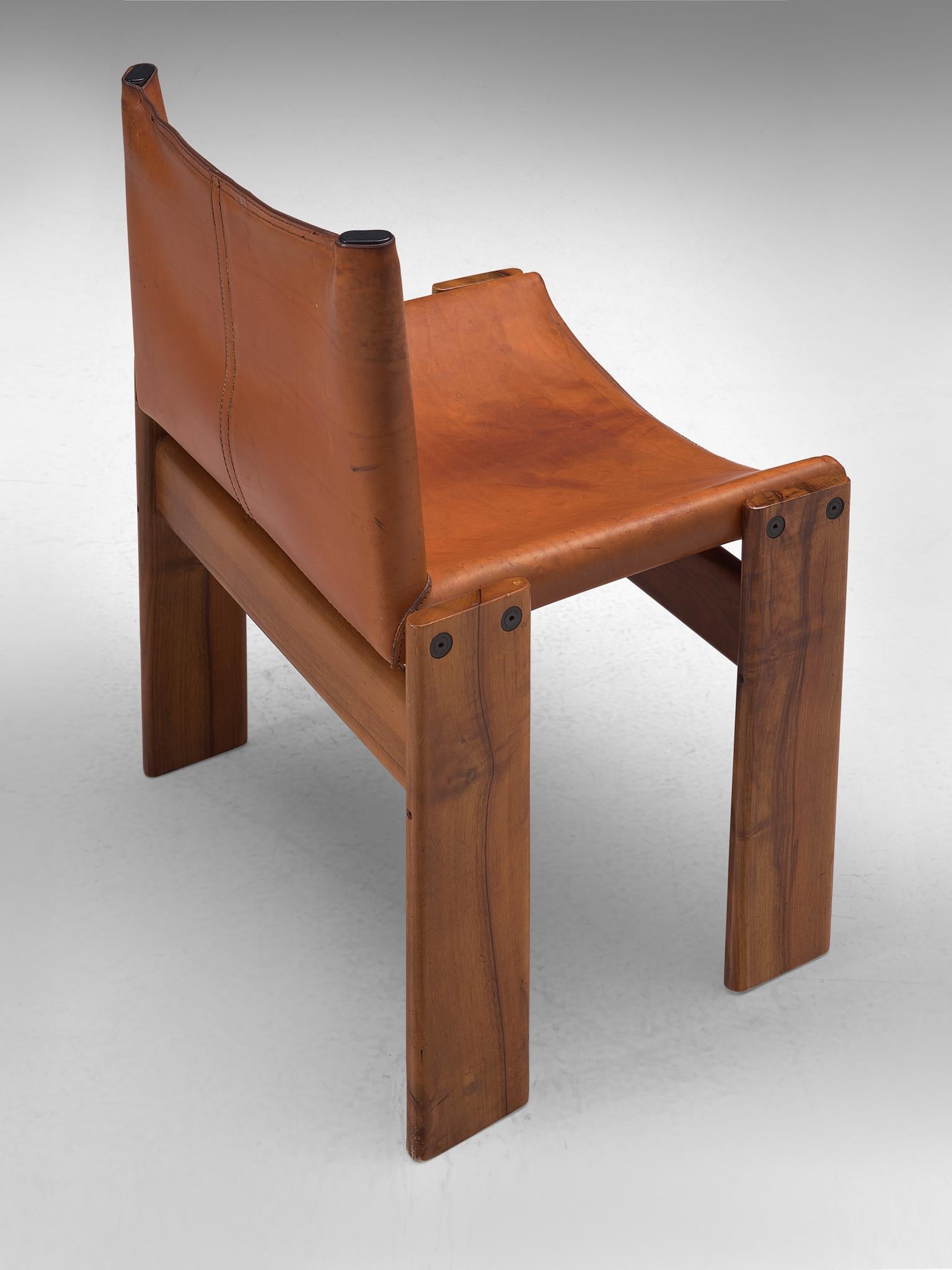 Afra & Tobia Scarpa Six Monk Chairs in Cognac Leather 3