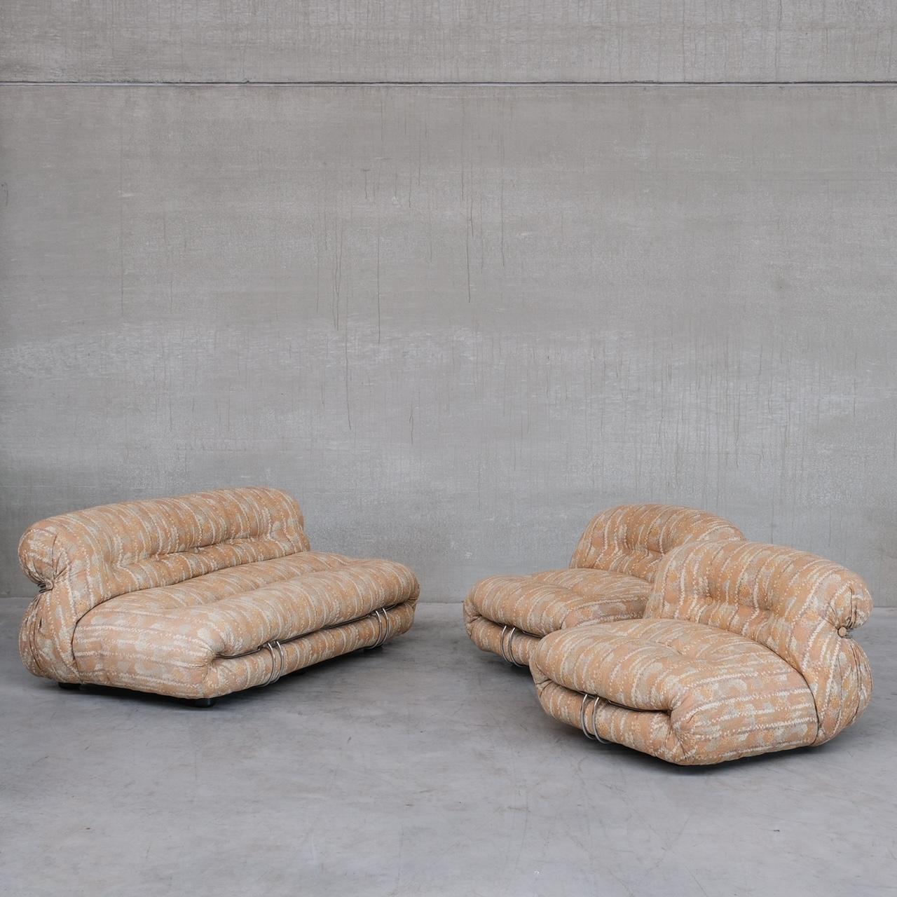 Afra & Tobia Scarpa 'Sorian' Mid-Century Sofa and Lounge Chair Set 12