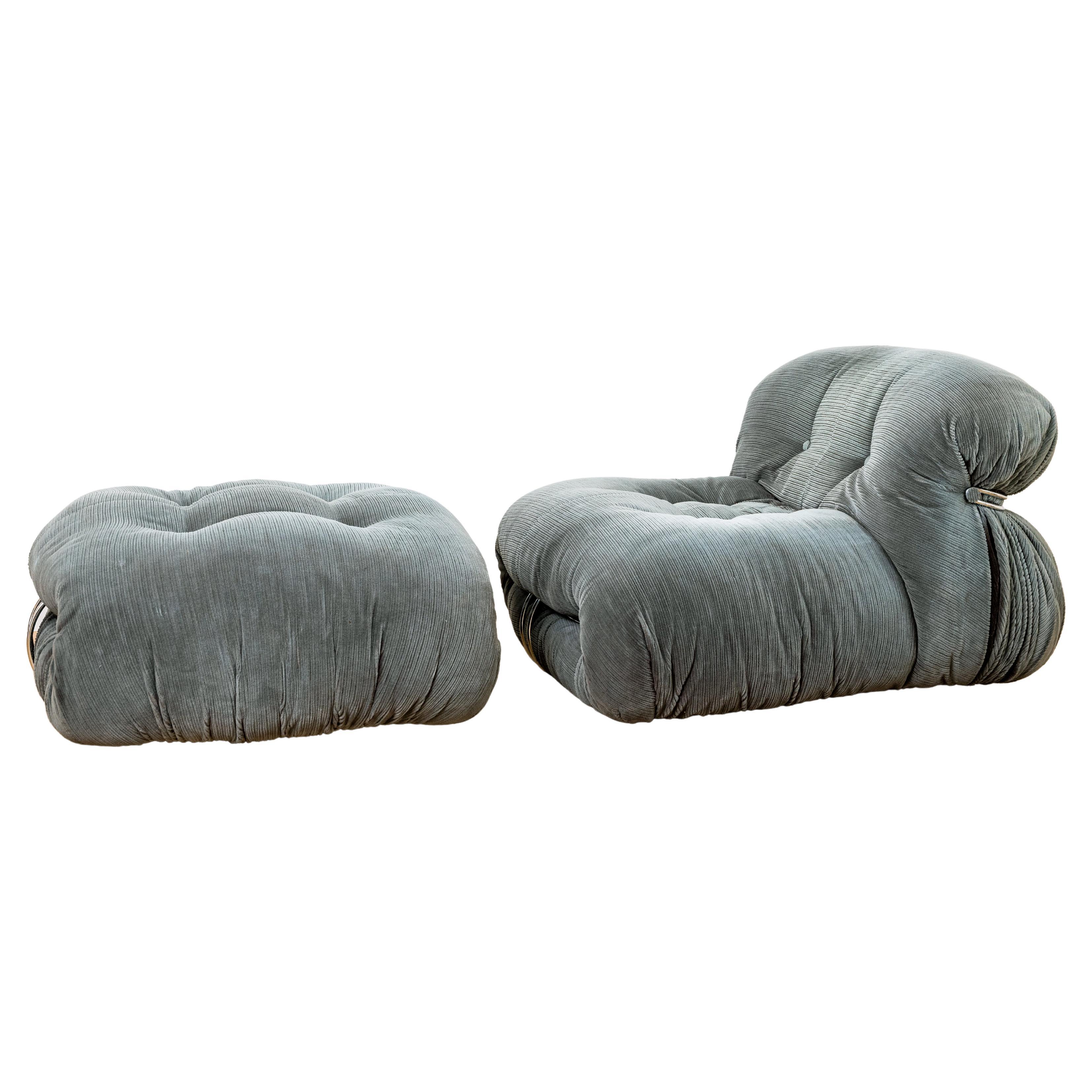 Afra
Tobia Scarpa "Soriana" Fauteuil avec pouf pour Cassina, Italie