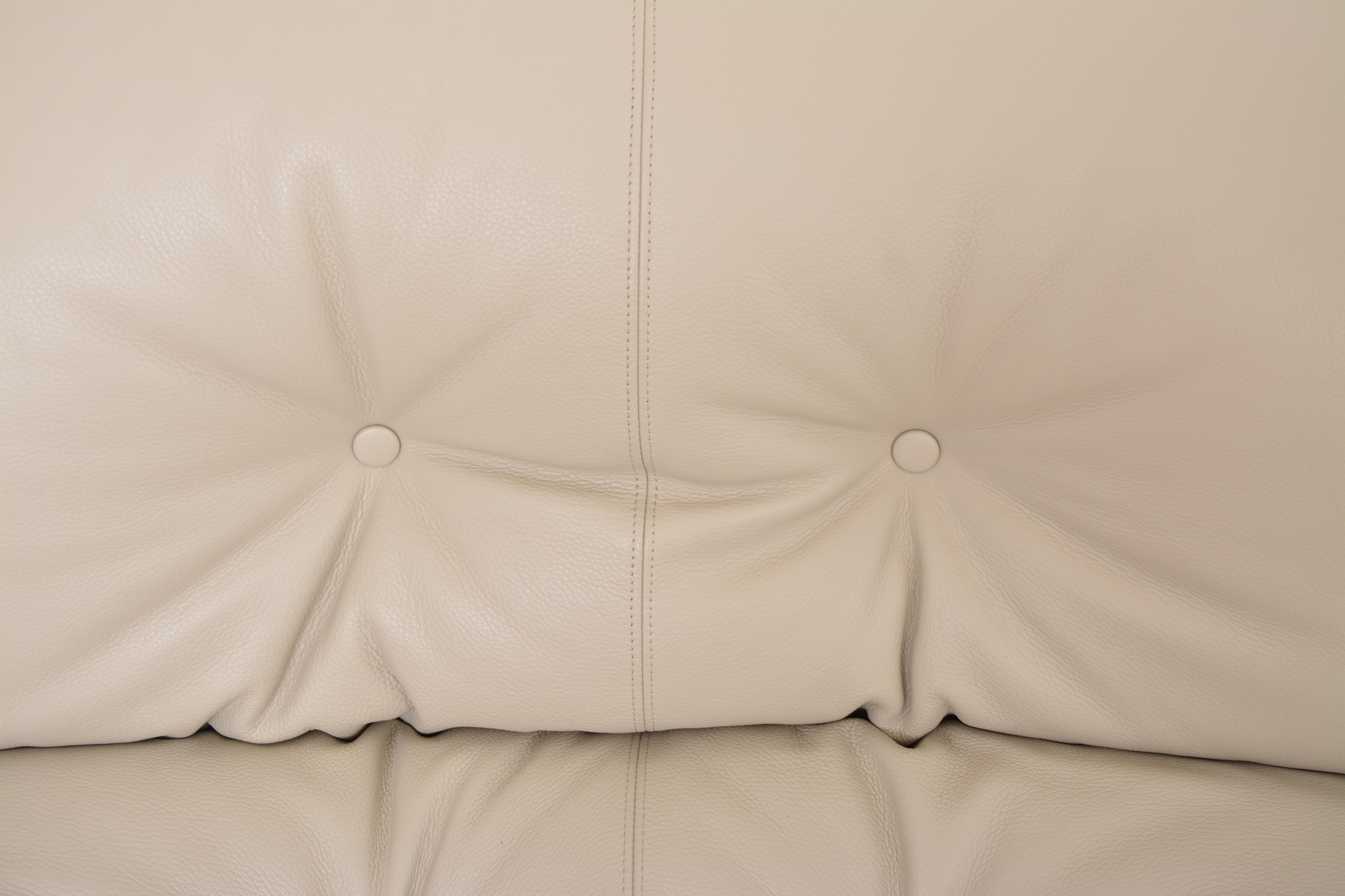 Afra & Tobia Scarpa 'Soriana' Chaise Lounge Stuhl aus grauem Leder im Angebot 2