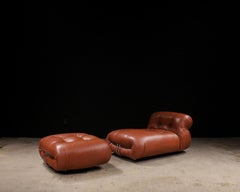 Afra & Tobia Scarpa, chaise longue con otomana «Soriana», Cassina Italia, de época, hacia 1970