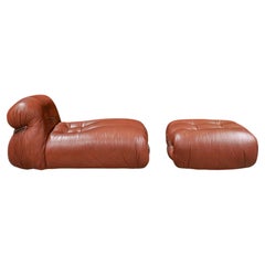 Afra & Tobia Scarpa, chaise longue con otomana «Soriana», Cassina Italia, de época, hacia 1970