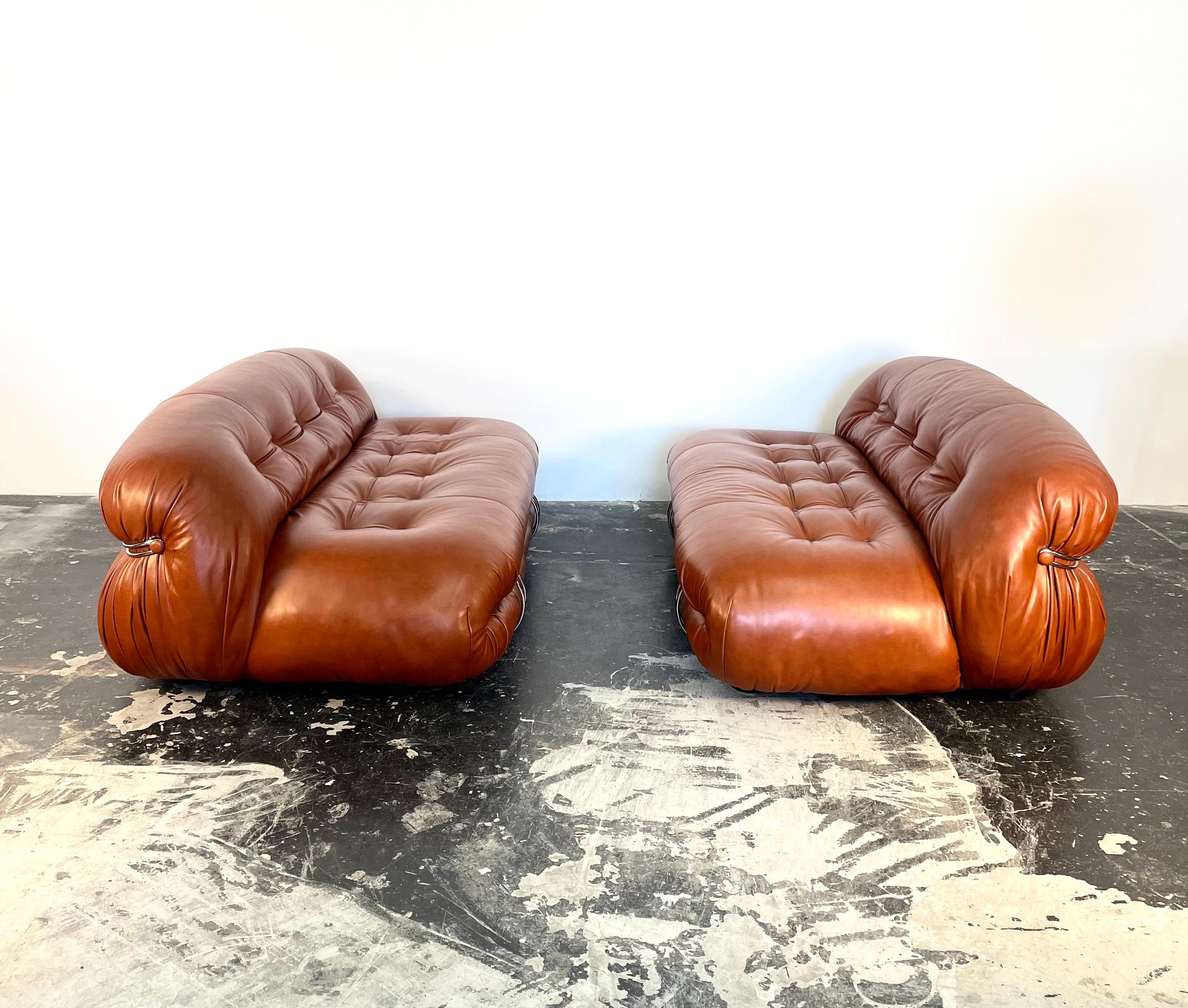 Afra & Tobia Scarpa Soriana Canapé pour Cassina en cuir neuf (Paire disponible) 7