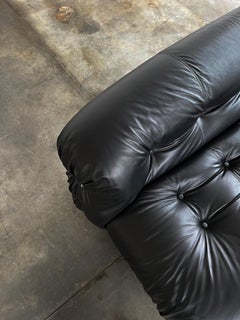 Afra & Tobia Scarpa “Soriana” Chair for Cassina, Black Leather, 1969