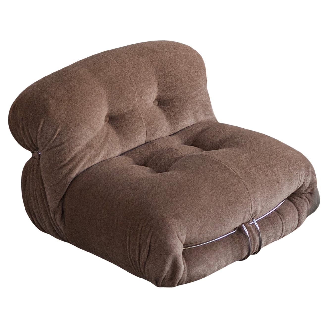 Afra & Tobia Scarpa Fauteuil "Soriana" pour Cassina, laine d'alpaga, 1969