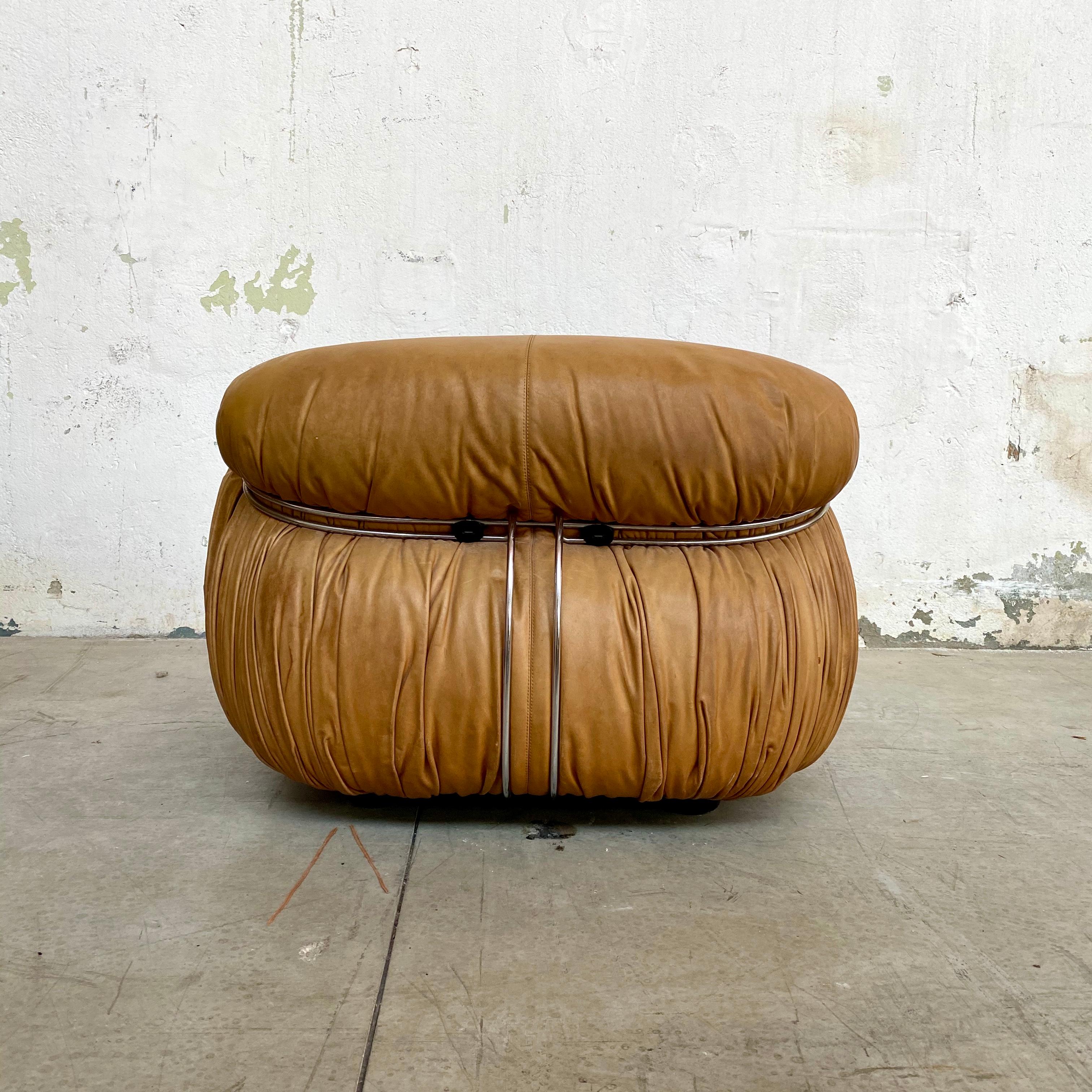 Afra & Tobia Scarpa “Soriana” Leather Chairs for Cassina, 1969 5