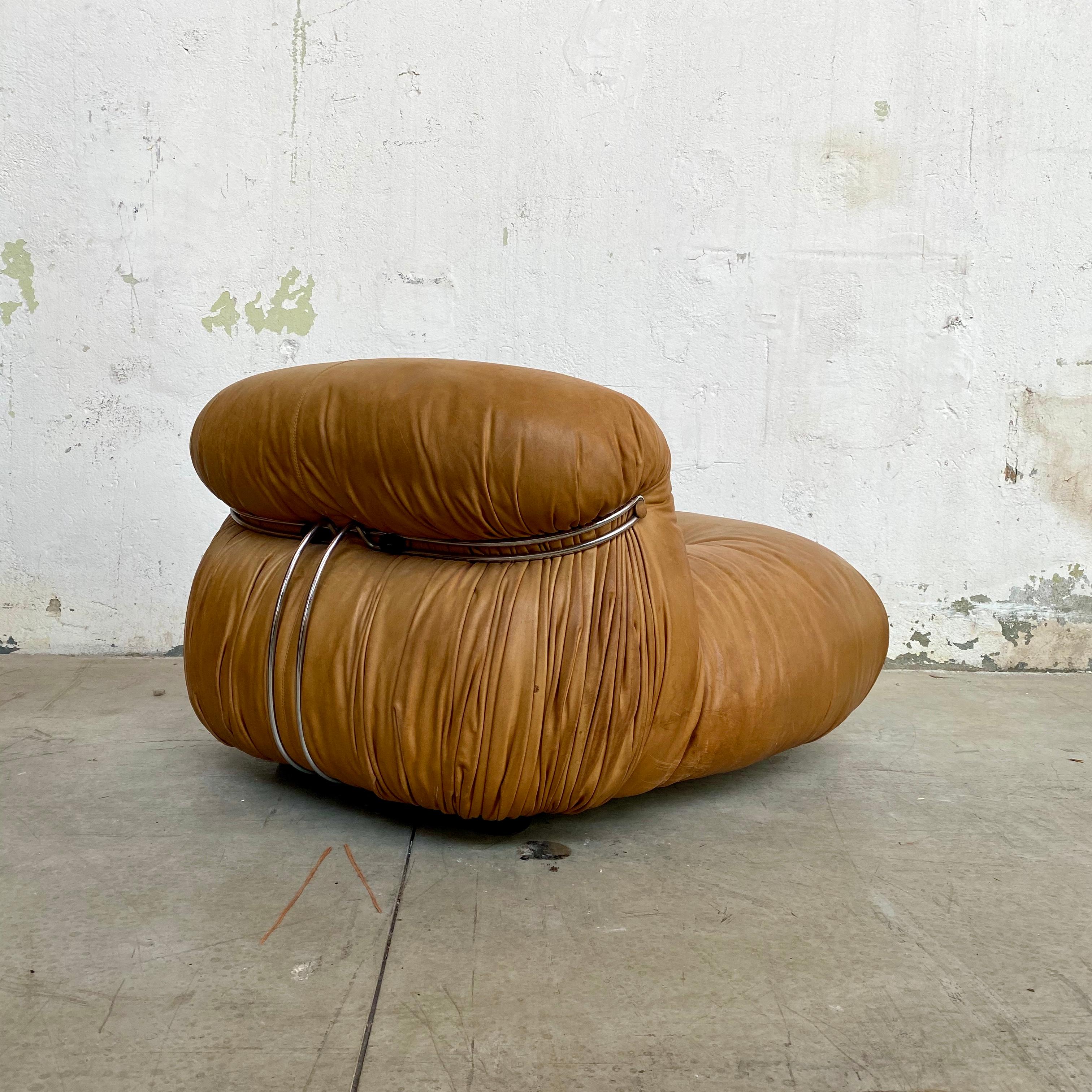 Afra & Tobia Scarpa “Soriana” Leather Chairs for Cassina, 1969 6