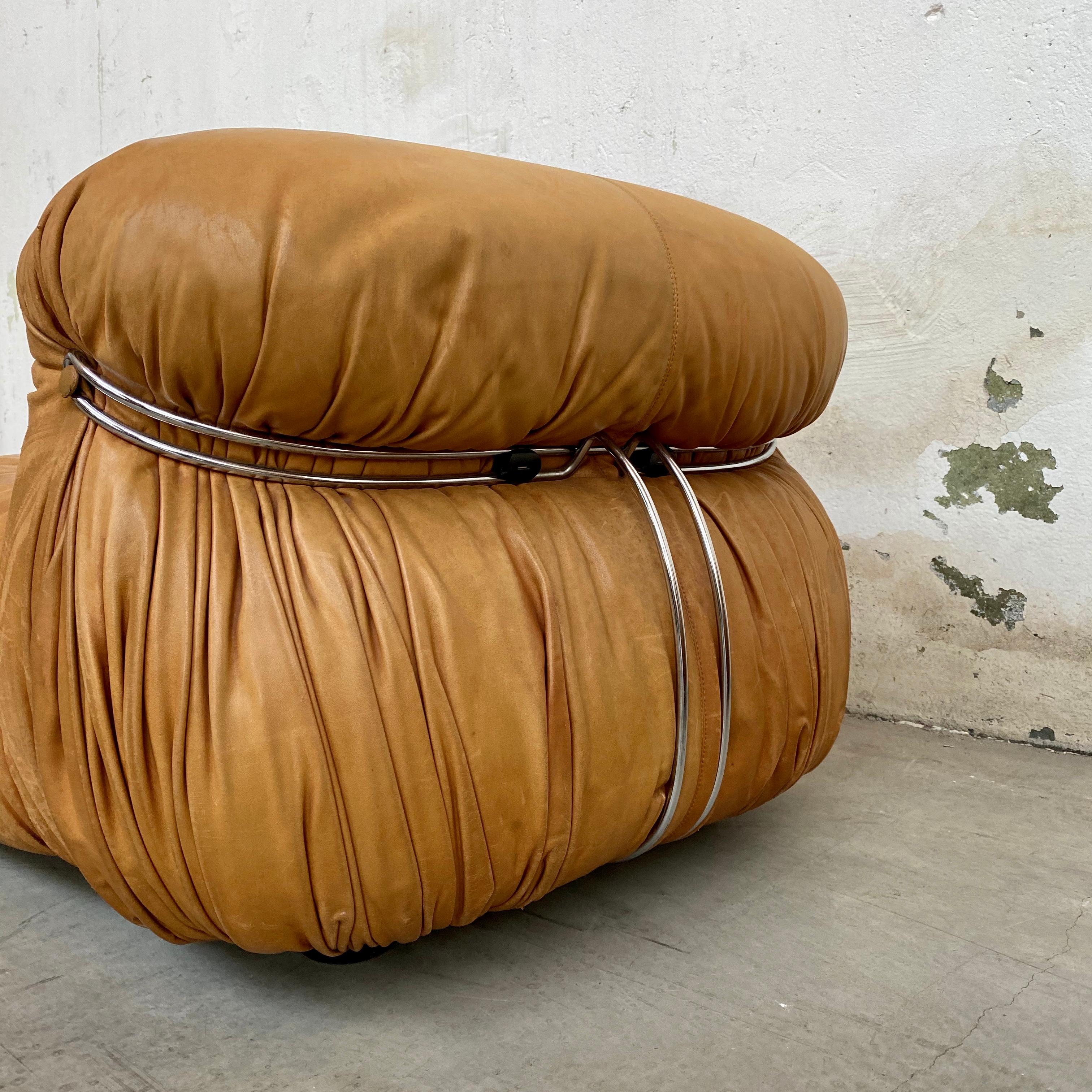 Afra & Tobia Scarpa “Soriana” Leather Chairs for Cassina, 1969 9