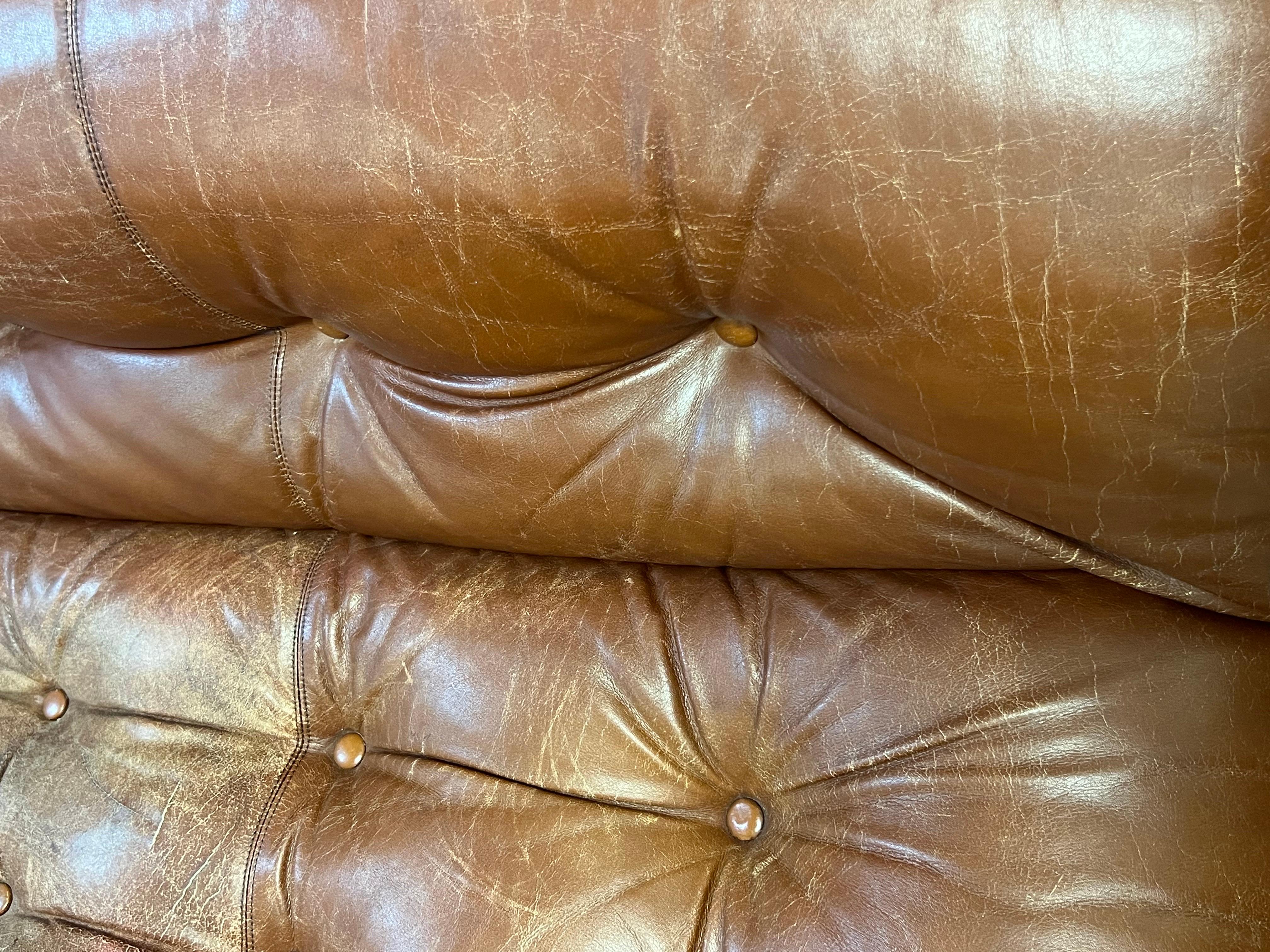Afra Tobia Scarpa Soriana Leather Sofa Cassina 5