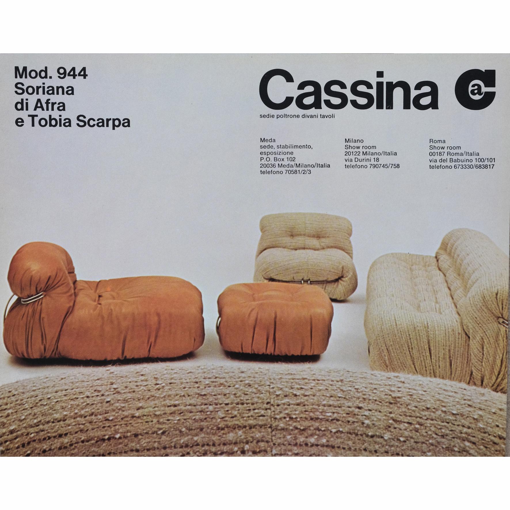 Afra and Tobia Scarpa, Soriana Lounge Chair and Ottoman, Cassina For Sale  at 1stDibs