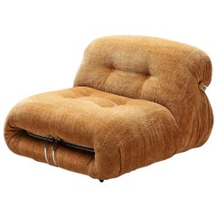 Afra 
Tobia Scarpa 
Soriana
 Lounge Chair in Velour Upholstery