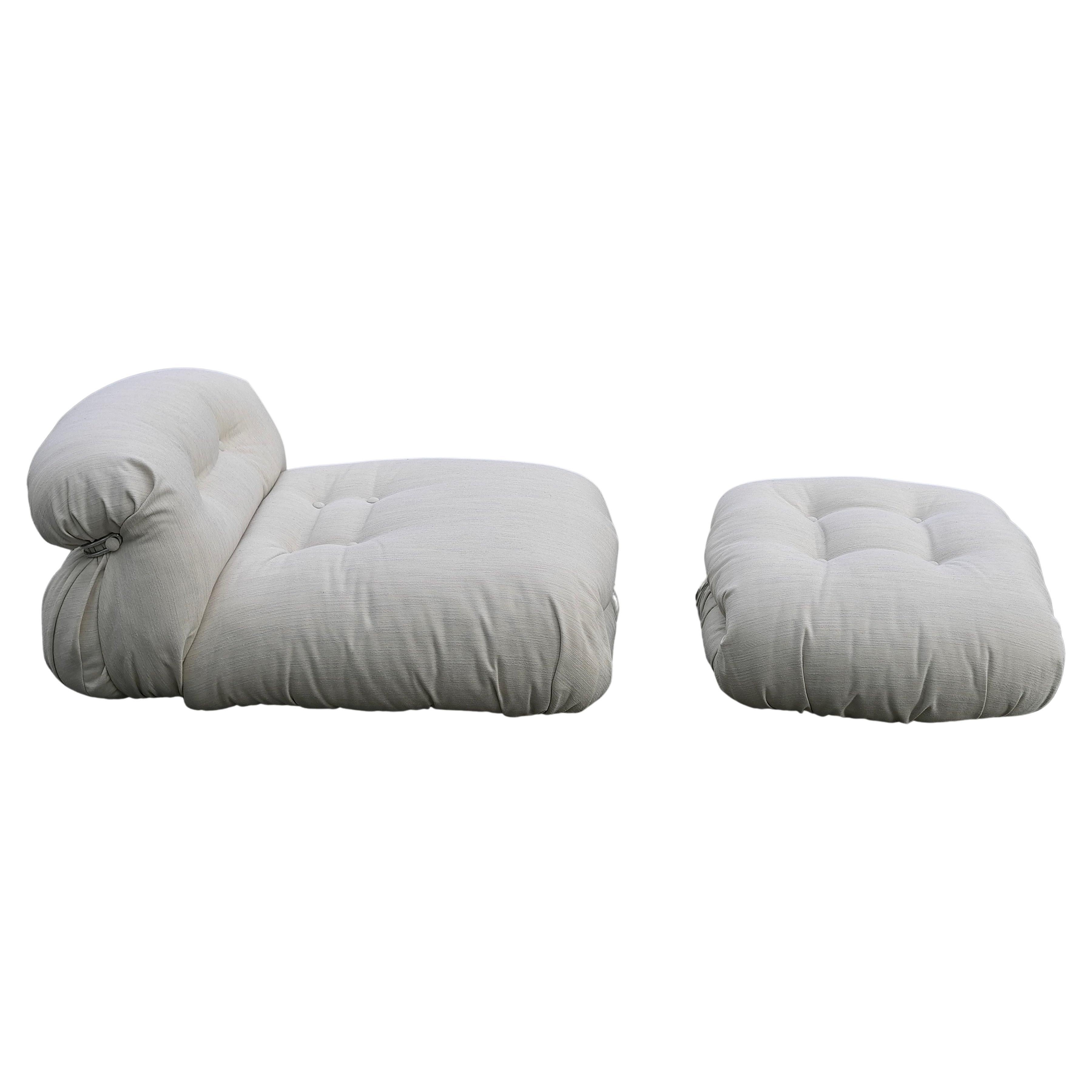 20th Century Afra & Tobia Scarpa 'Soriana' Lounge Chair with Ottoman, Cassina, 1969 For Sale