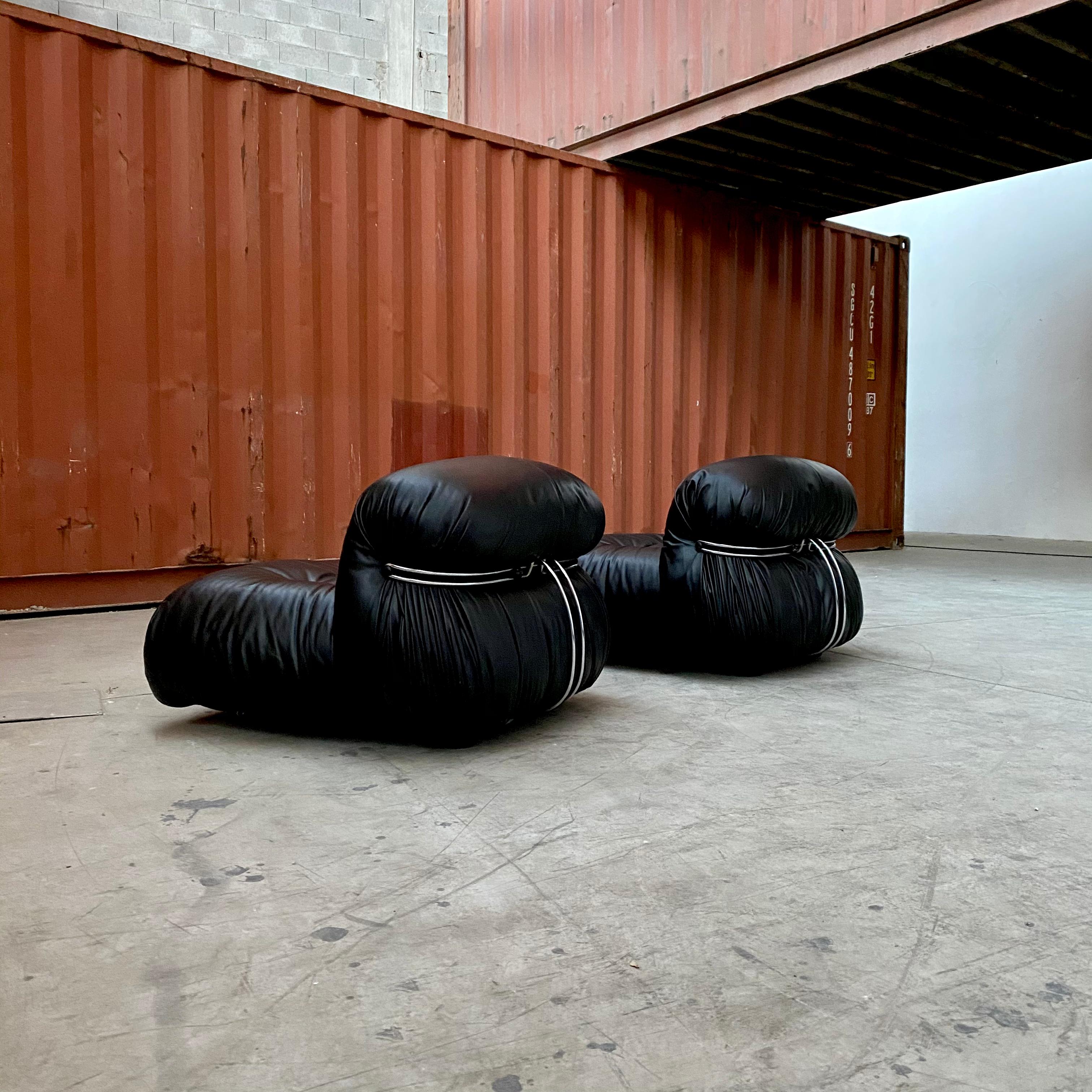 Afra & Tobia Scarpa “Soriana” Lounge Chairs for Cassina, 1969 In Good Condition In Lonigo, Veneto