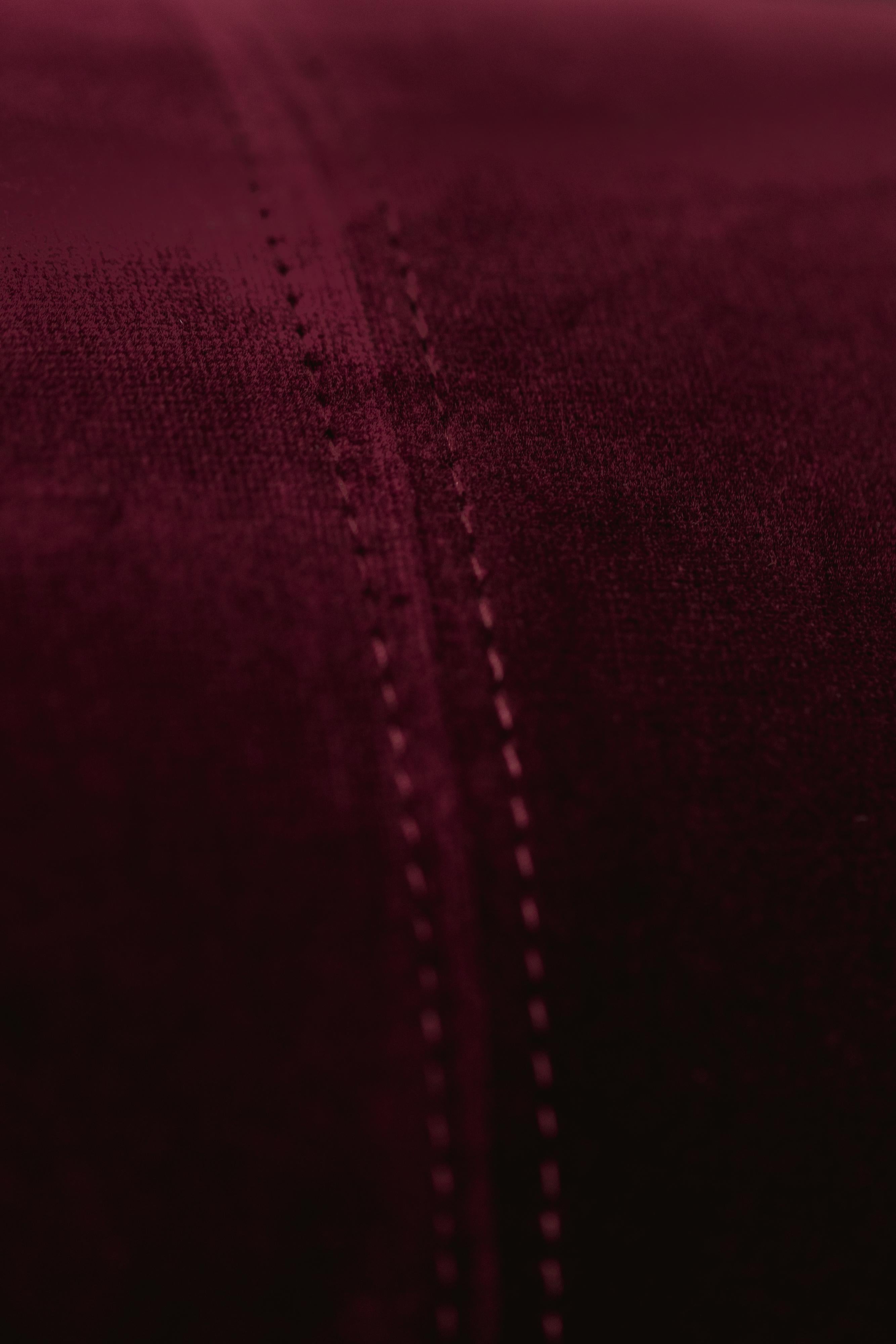 Afra & Tobia Scarpa “Soriana” Lounge Chair for Cassina, Burgundy Velvet, 1969 For Sale 6