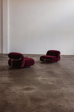 Afra & Tobia Scarpa Soriana Stühle für Cassina, Burgunderrot, 1969, 2er-Set, Set