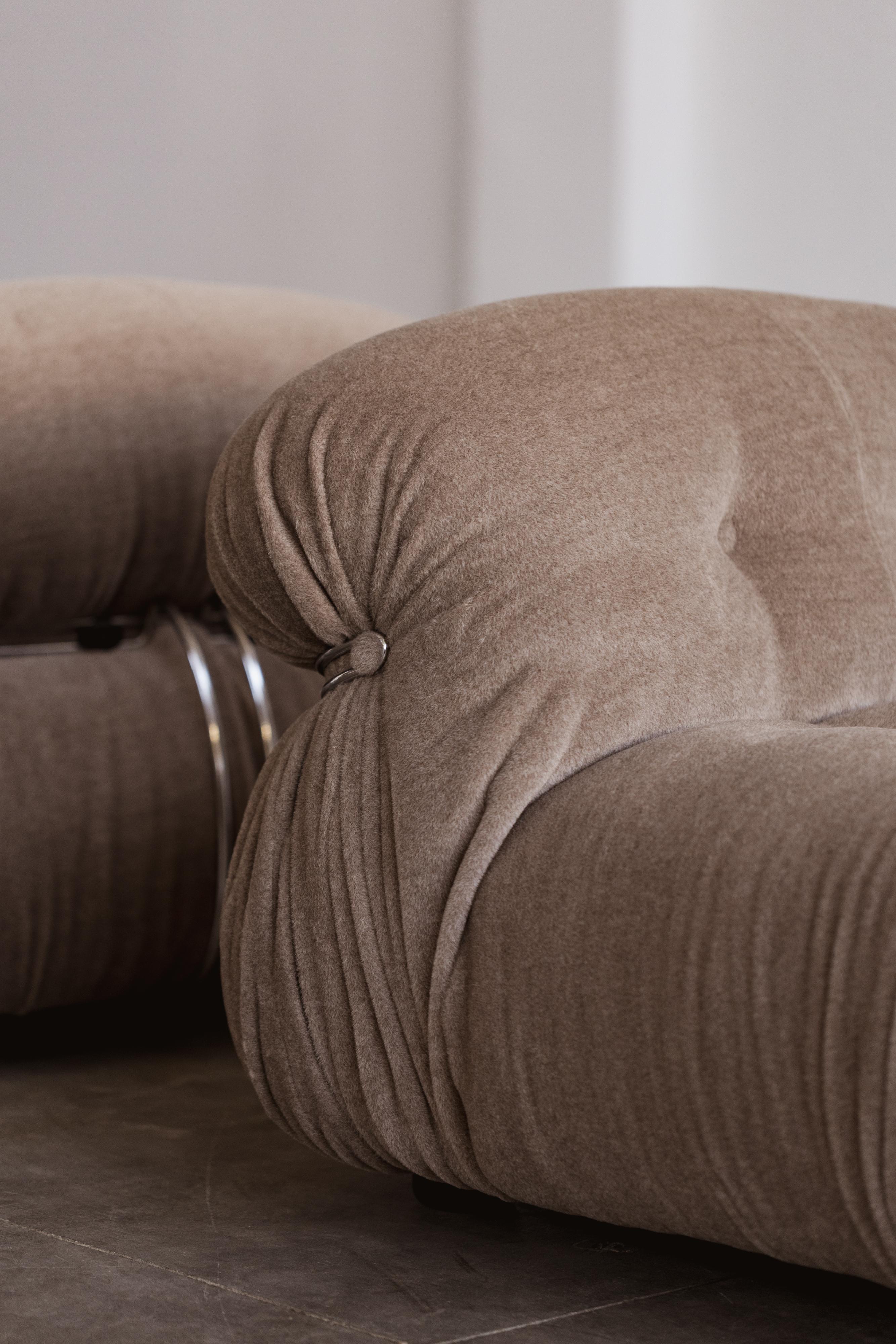Afra & Tobia Scarpa Soriana-Stühle für Cassina, Alpakawolle, 1969, 2er-Set, Set im Zustand „Gut“ im Angebot in Lonigo, Veneto
