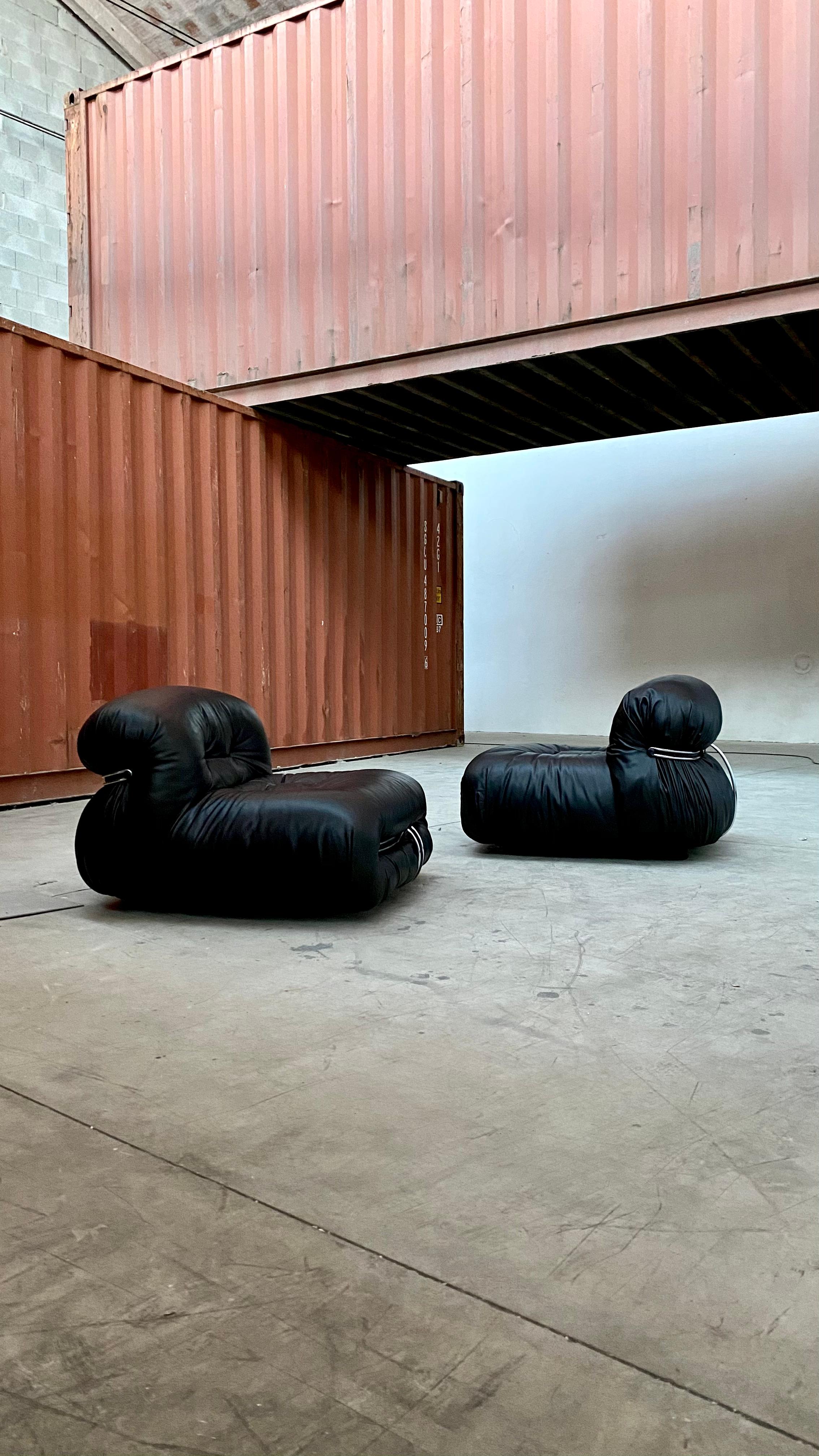 Loungesessel „Soriana“ von Afra & Tobia Scarpa für Cassina, 1969, 2er-Set im Zustand „Hervorragend“ im Angebot in Lonigo, Veneto