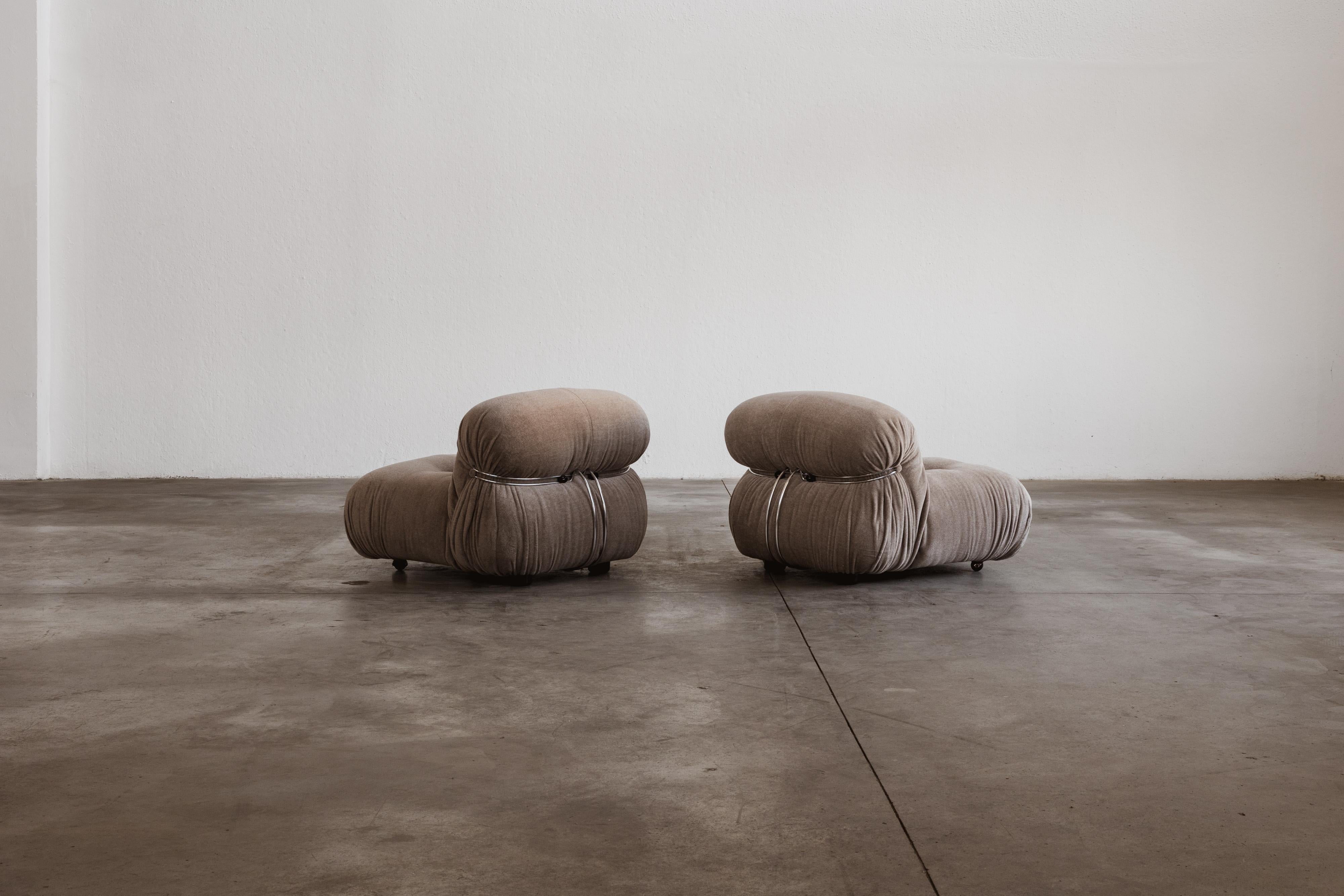 Afra & Tobia Scarpa Soriana-Stühle für Cassina, Alpakawolle, 1969, 2er-Set, Set im Angebot 1