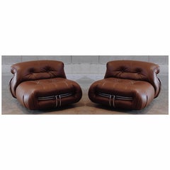 Afra & Tobia Scarpa "Soriana" Lounge Chairs for Cassina, 1969, Set of 2