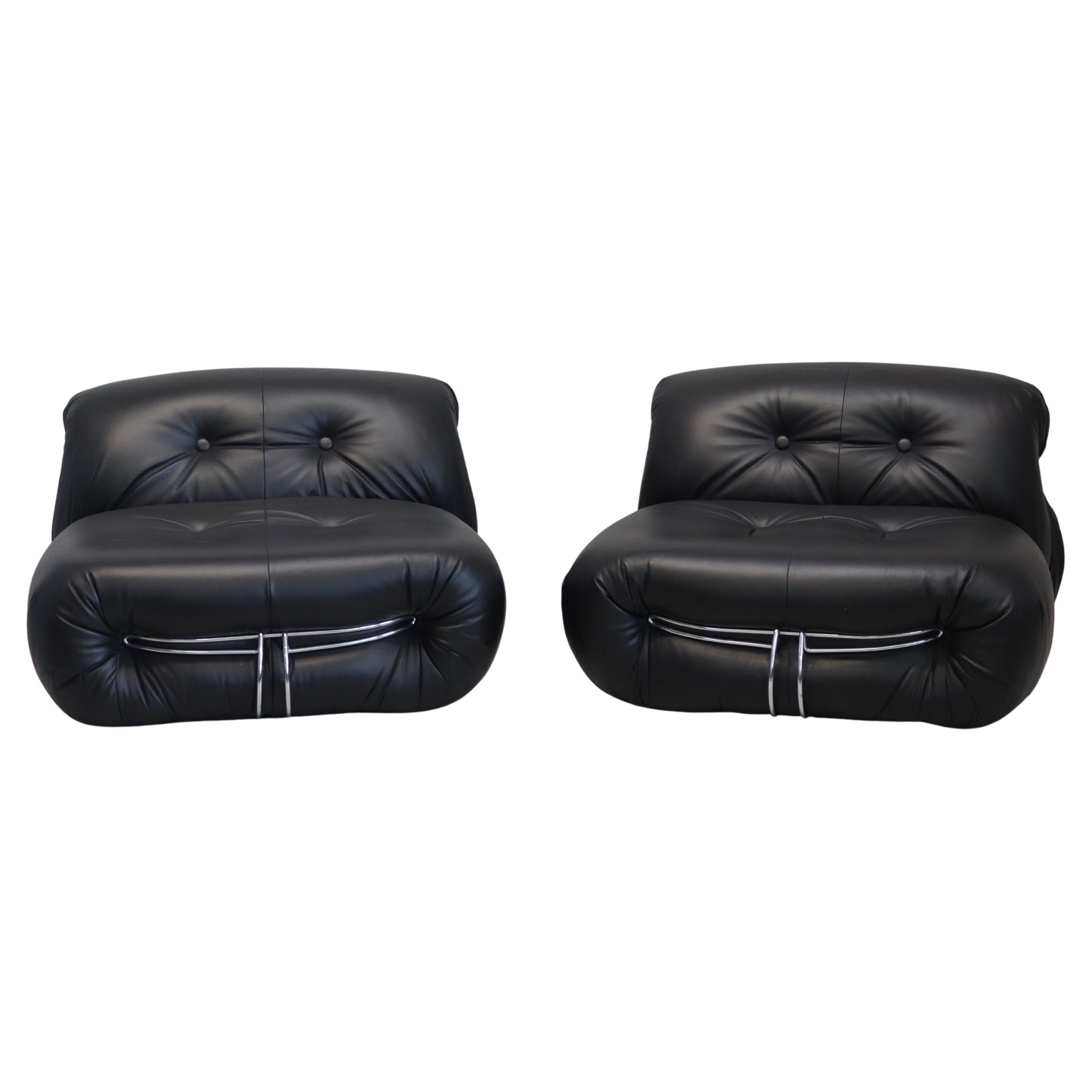 Afra & Tobia Scarpa "Soriana" Lounge Chairs for Cassina, 1969, Set of 2 For Sale