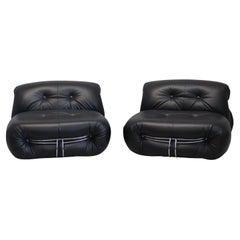 Afra & Tobia Scarpa "Soriana" Lounge Chairs for Cassina, 1969, Set of 2