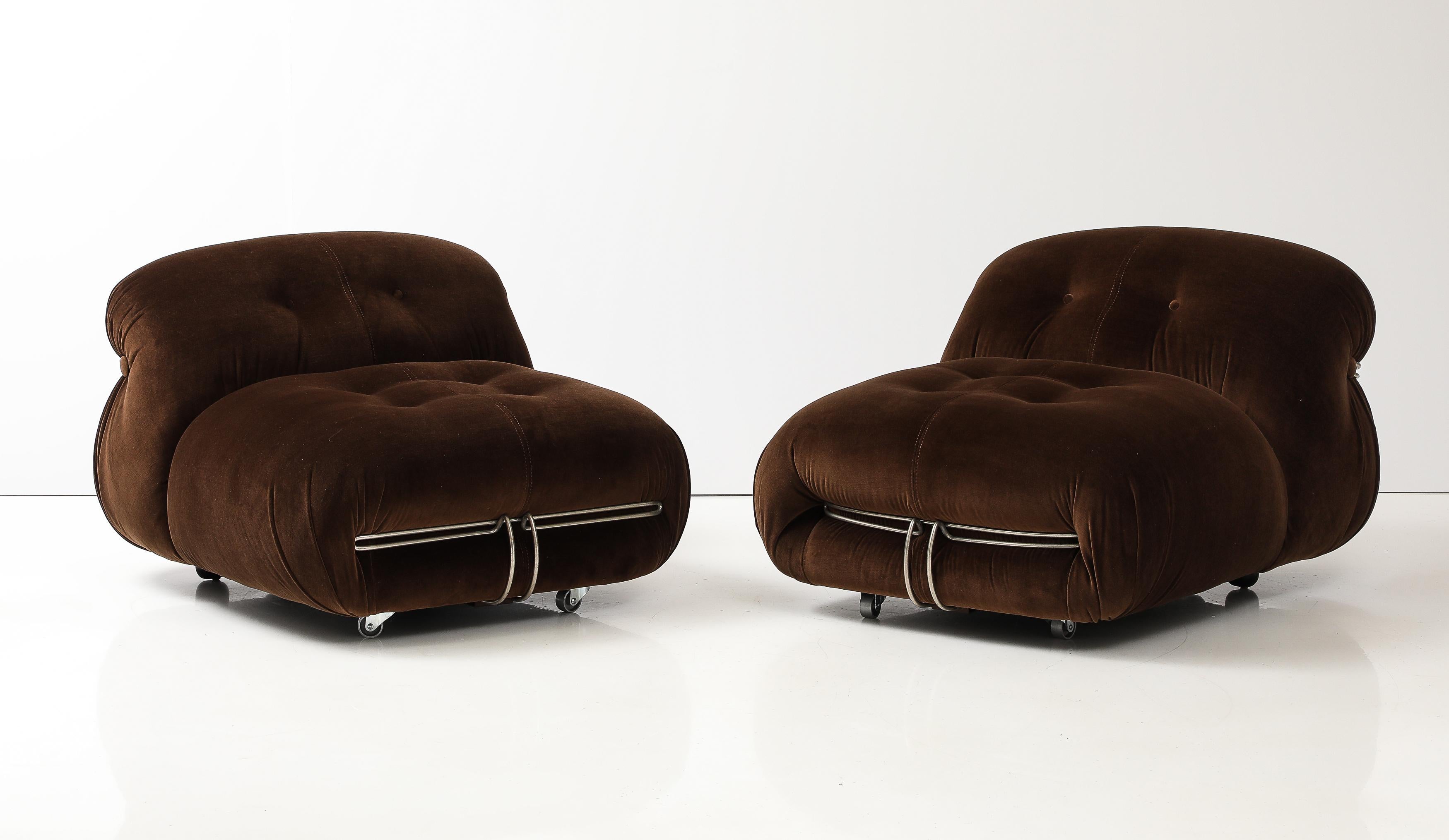 Italian Afra & Tobia Scarpa 'Soriana' Pair of Chairs for Cassina, Italy, 1969 For Sale