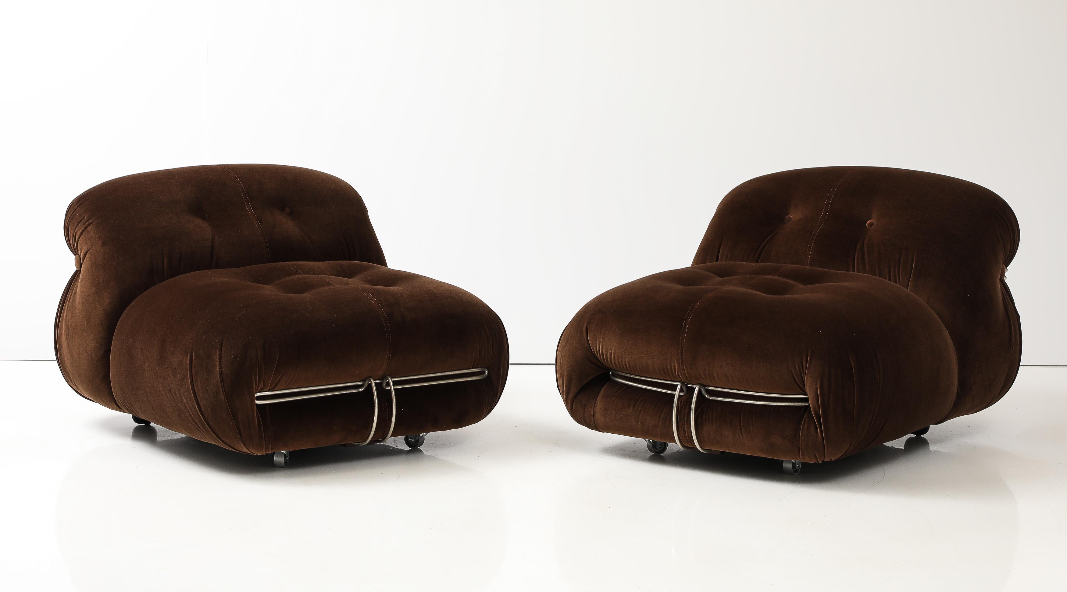 Mid-20th Century Afra & Tobia Scarpa 'Soriana' Pair of Chairs for Cassina, Italy, 1969 For Sale