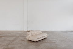 Sofá "Soriana" de Afra & Tobia Scarpa para Cassina, cuero champán, 1969