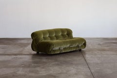 Sofá "Soriana" de Afra & Tobia Scarpa para Cassina, terciopelo verde, 1969