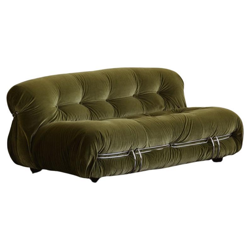 Canapé "Soriana" d
Afra
Tobia Scarpa pour Cassina, velours vert, 1969