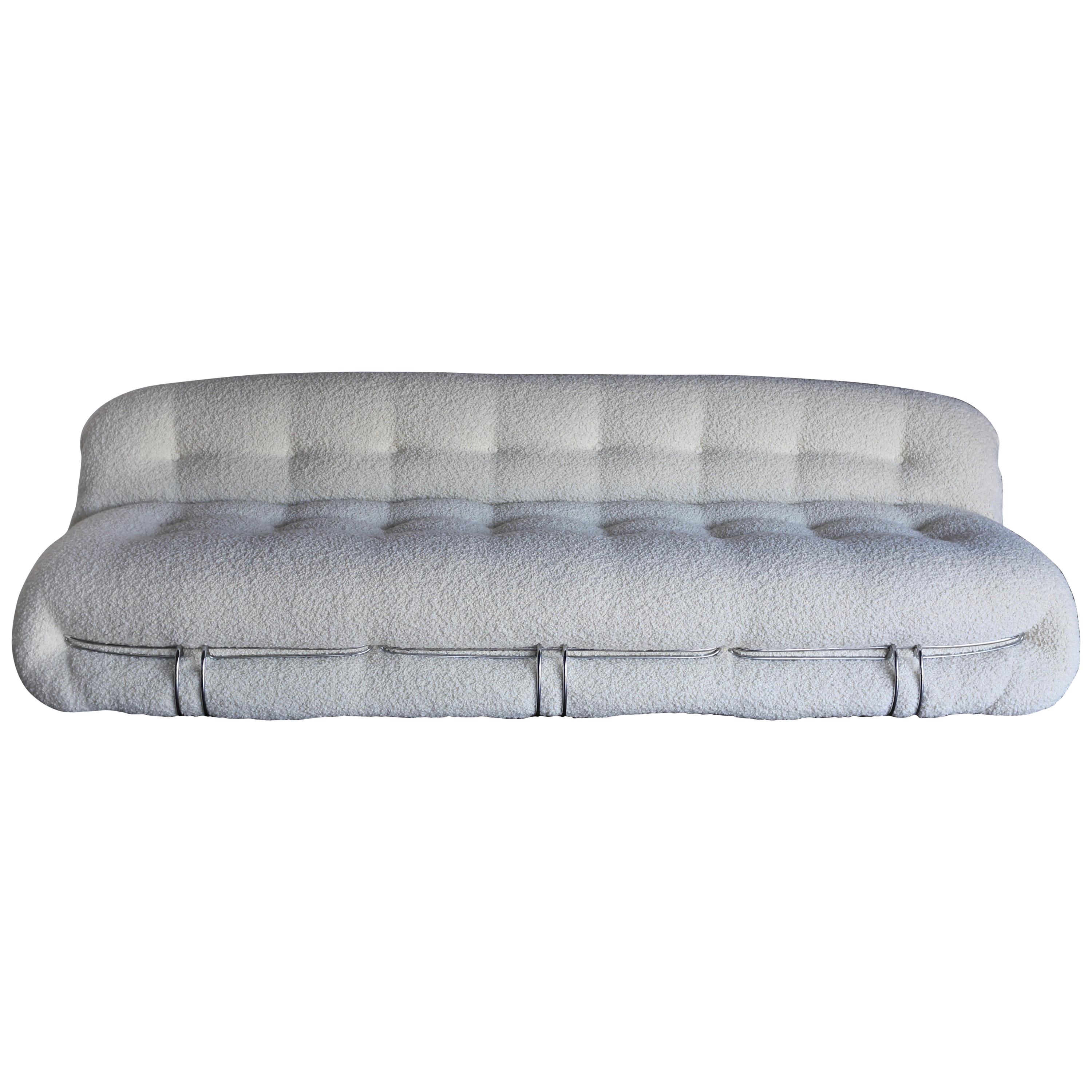 Afra 
Tobia Scarpa Soriana Sofa for Cassina in Bouclé, circa 1975