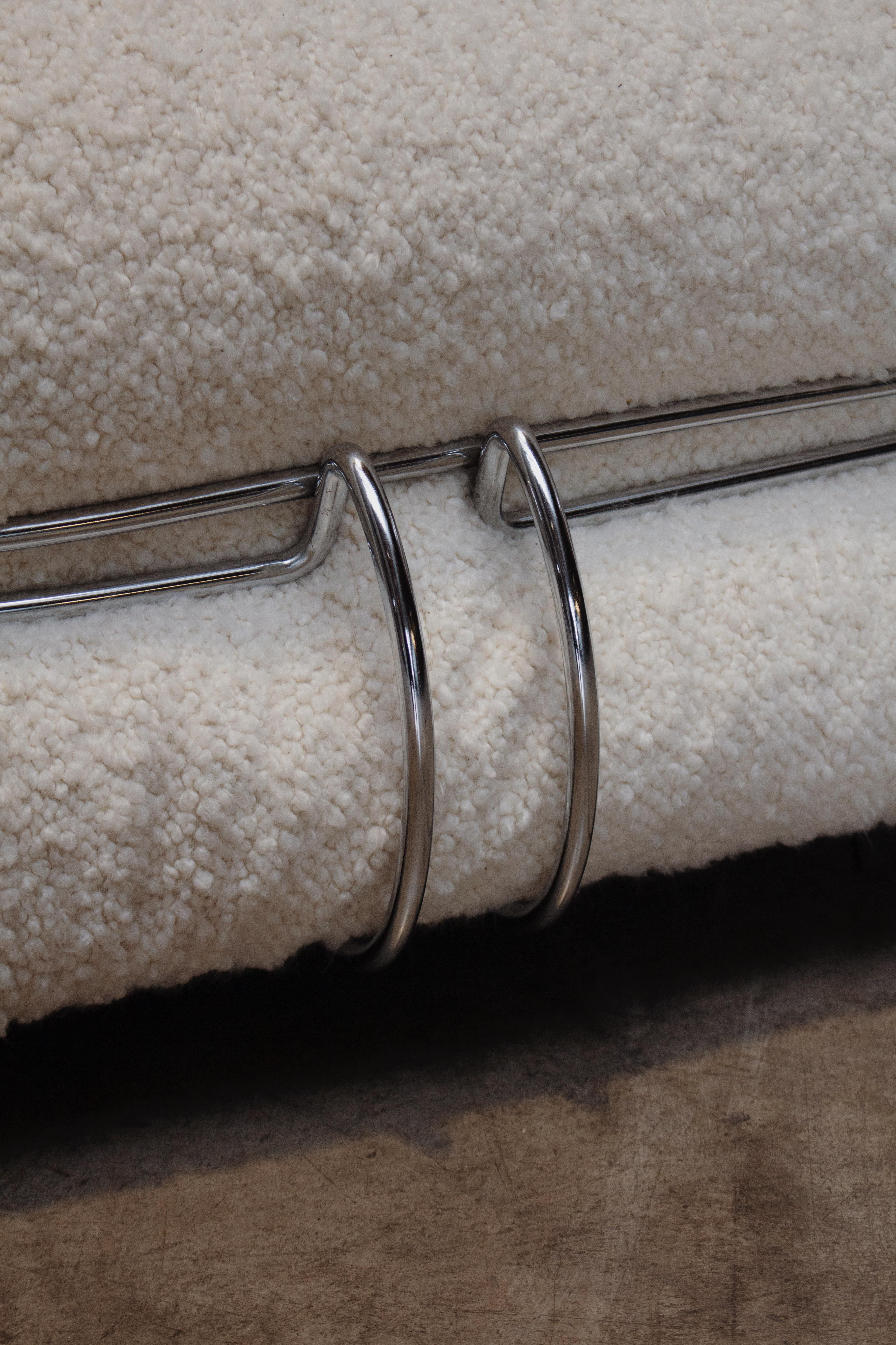 Afra & Tobia Scarpa Soriana Sofa für Cassina, Elfenbein Bouclé, 1969 im Angebot 3