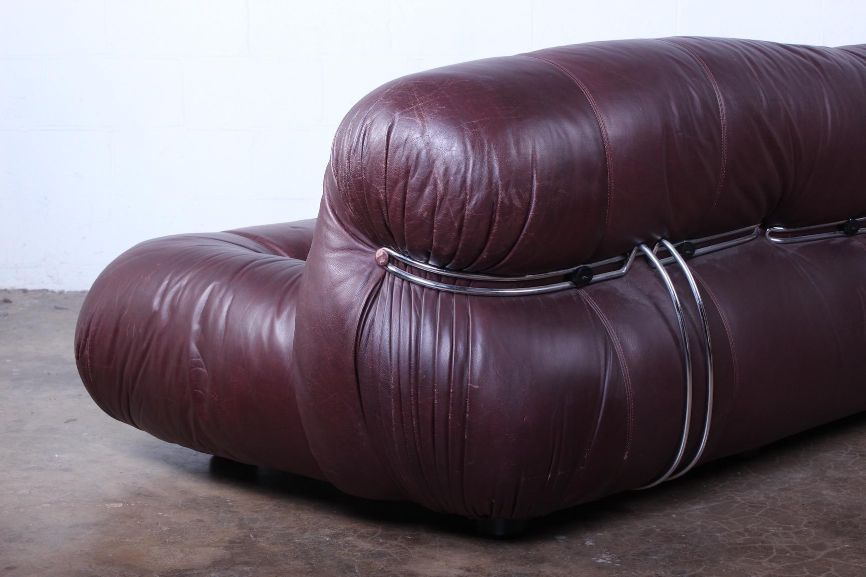 Afra & Tobia Scarpa Soriana Sofa in Patinated Leather 8