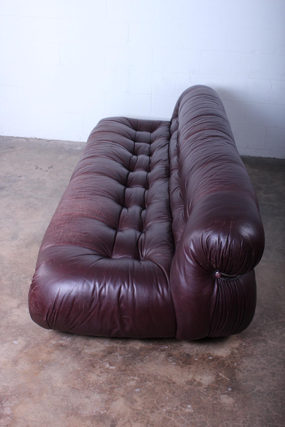 Afra & Tobia Scarpa Soriana Sofa in Patinated Leather 4