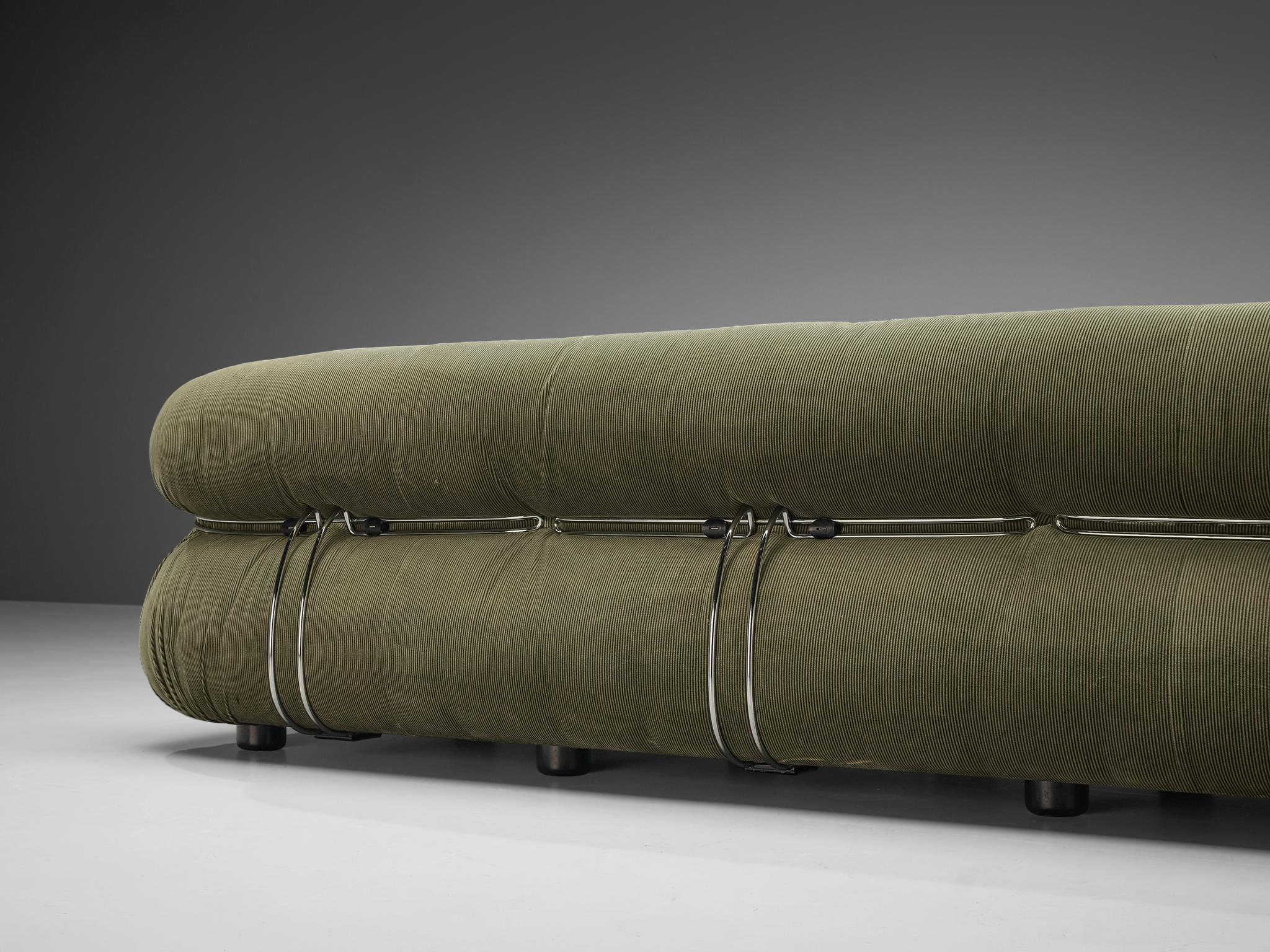 Afra & Tobia Scarpa 'Soriana' Sofa in Soft Green Fabric 3