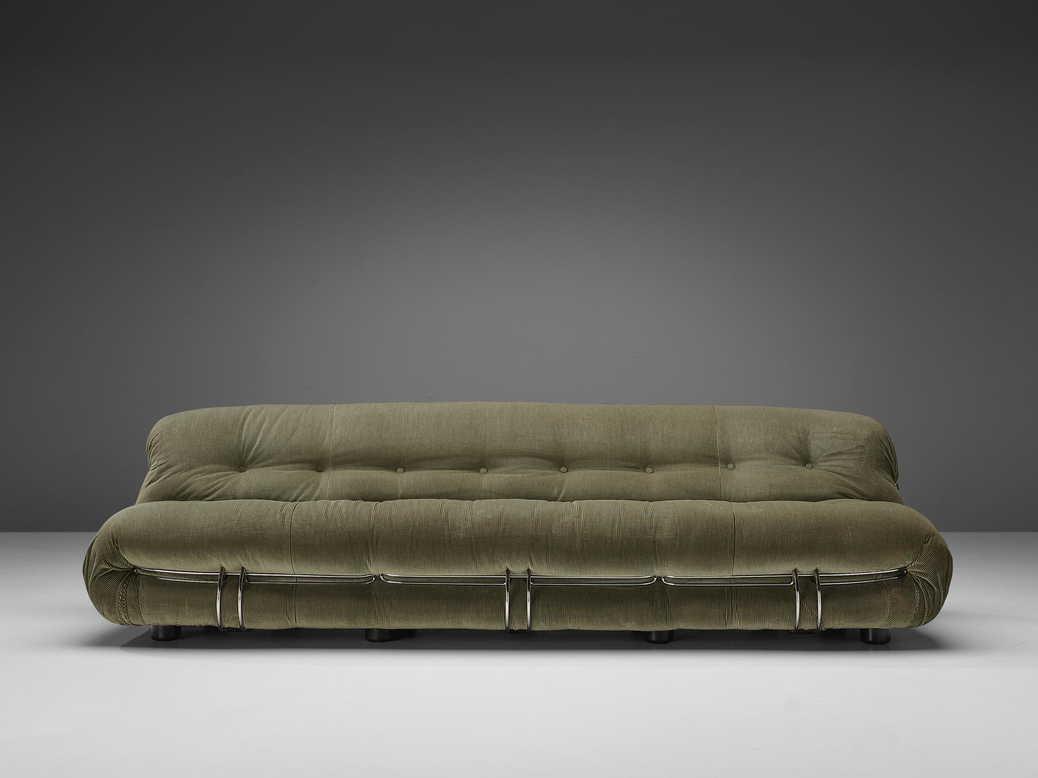Afra & Tobia Scarpa for Cassina, 'Soriana' sofa, soft green fabric, metal, Italy, 1969 

Iconic sofa by Italian designer couple Afra & Tobia Scarpa. The ‘Soriana’ proposes a model that institutionalizes the image of the informal sitting where