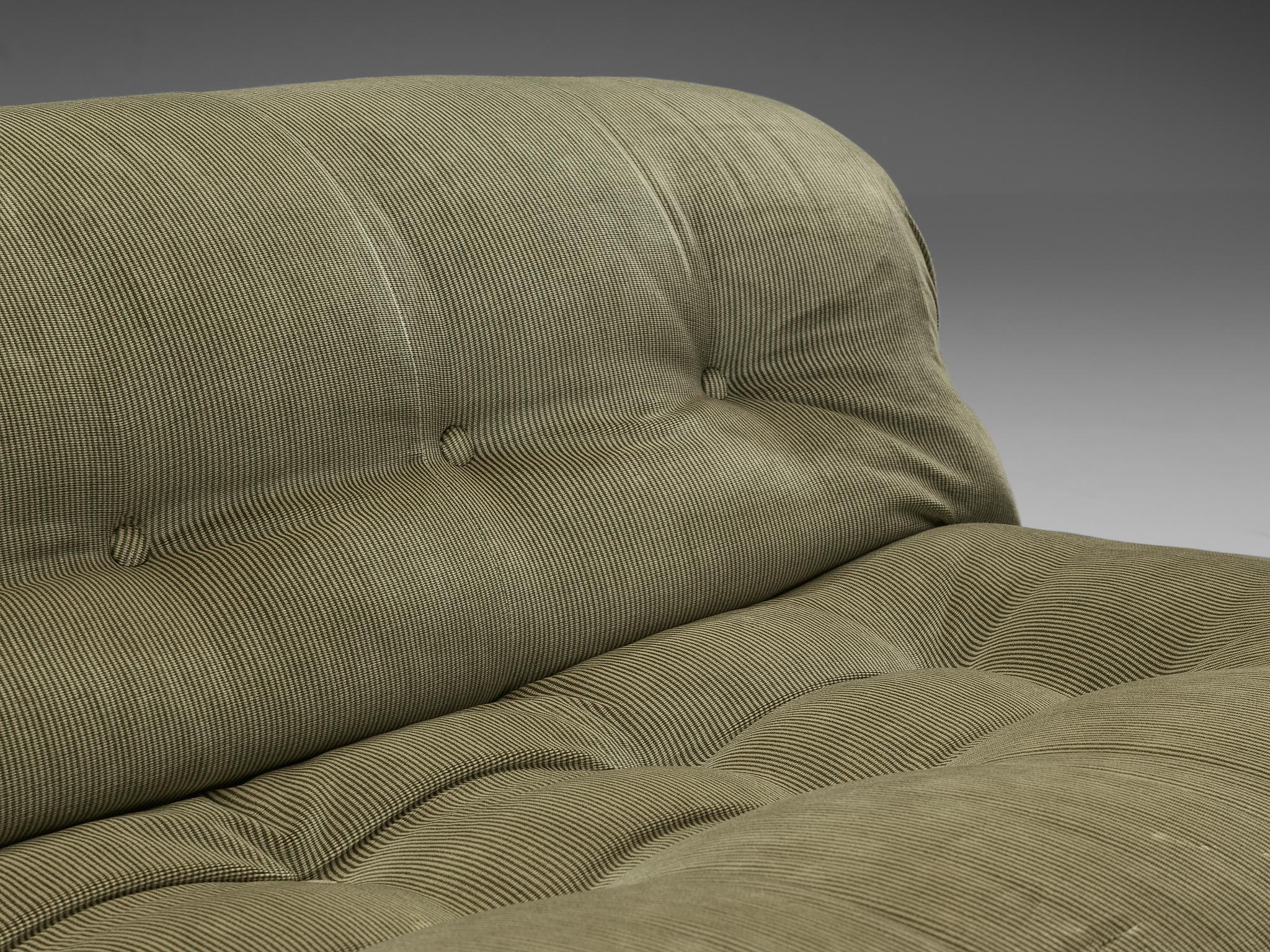 Afra & Tobia Scarpa 'Soriana' Sofa in Soft Green Fabric 2