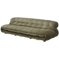 Afra & Tobia Scarpa 'Soriana' Sofa in Soft Green Fabric
