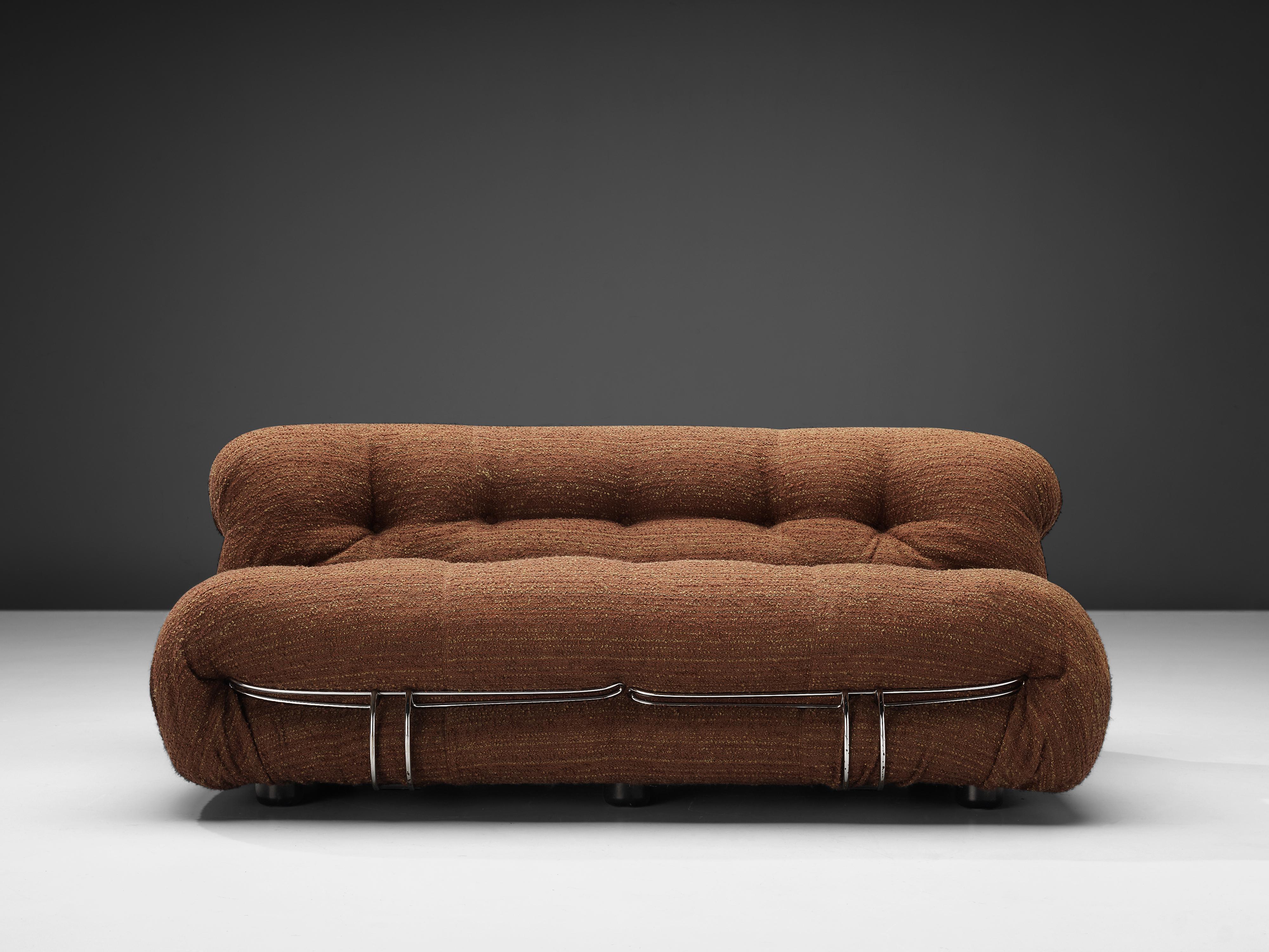 Afra & Tobia Scarpa for Cassina, 'Soriana' sofa, brown fabric, metal, Italy, 1969 

Iconic sofa by Italian designer couple Afra & Tobia Scarpa. The ‘Soriana’ proposes a model that institutionalizes the image of the informal sitting where everything