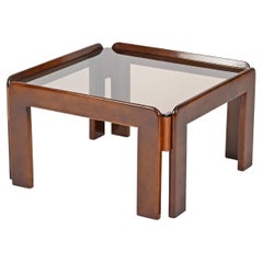 Afra & Tobia Scarpa Square Coffee Table with Bronzed Glass, Italy 1960s
