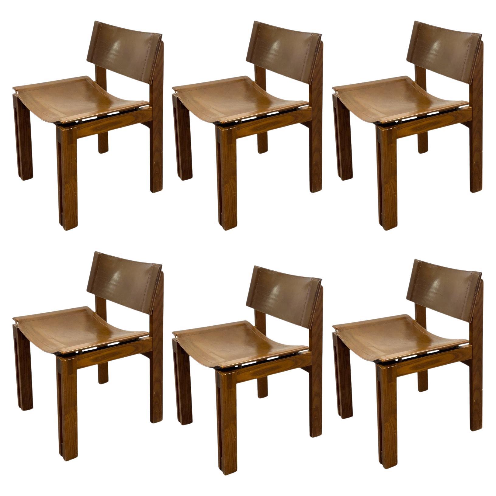 Set 6 Sillas atribuidas Afra & Tobia Scarpa 1960's Diseño Italiano