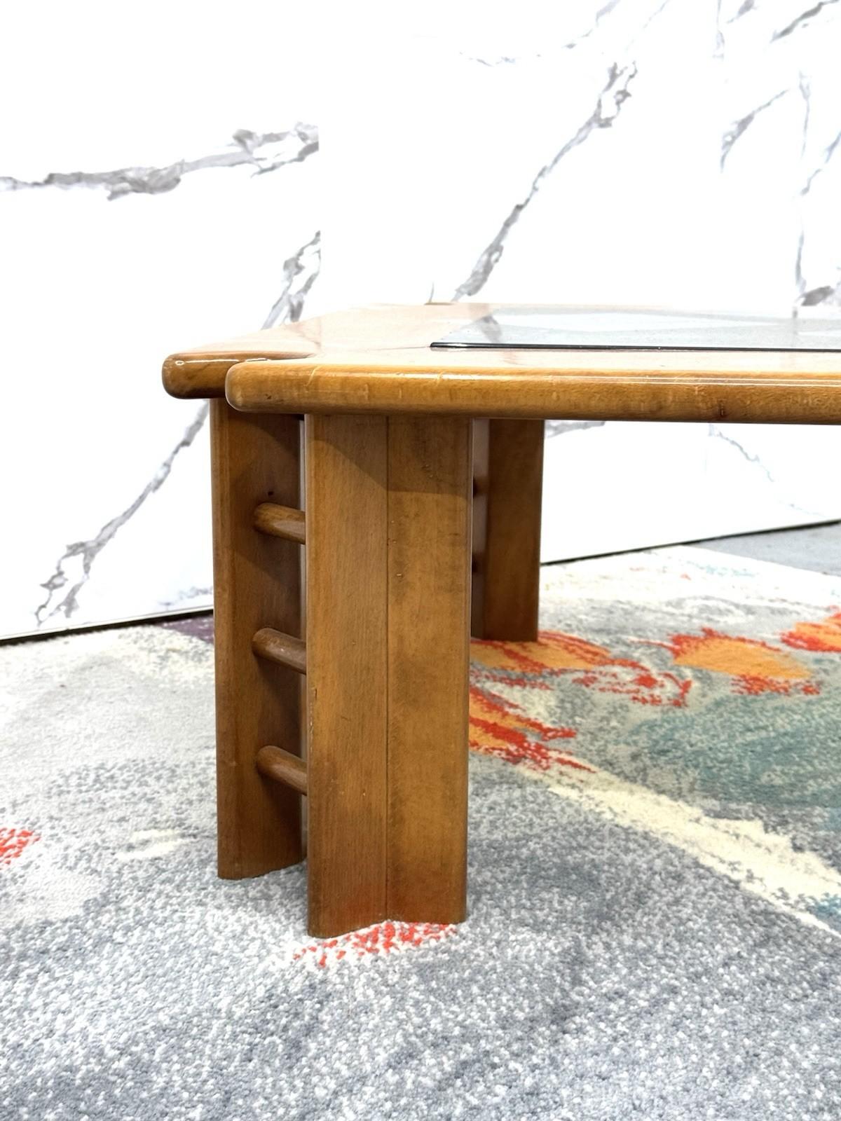 Afra & Tobia Scarpa Style Tavolo da salotto legno anni '60 design modernariato For Sale 1