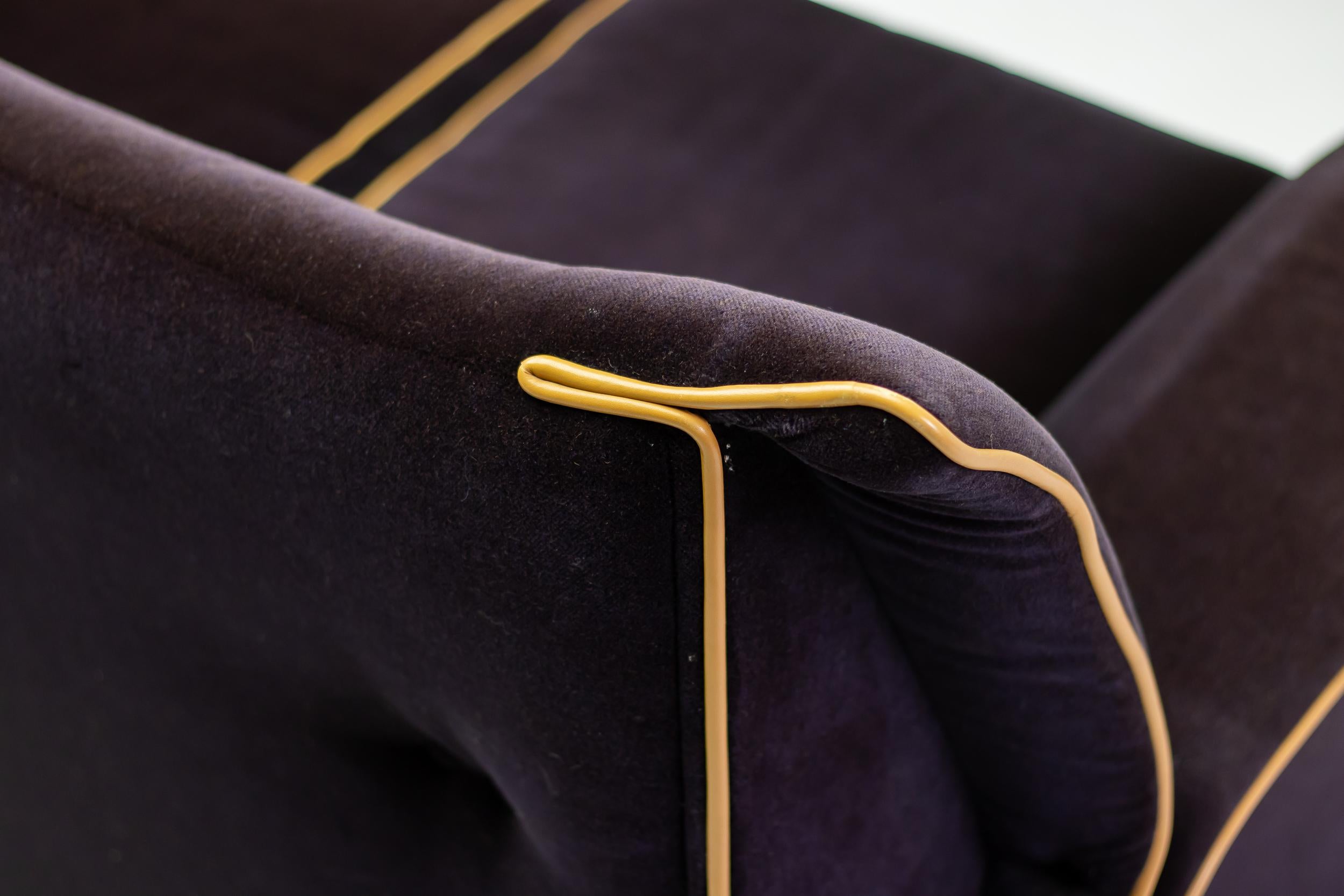 Mid-Century Modern Afra & Tobia Scarpa Velvet Lauriana Sofa For Sale