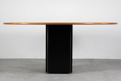 Afra & Tobia Scarpa Table with Oval Shaped Top in Wood by Maxalto 1970s